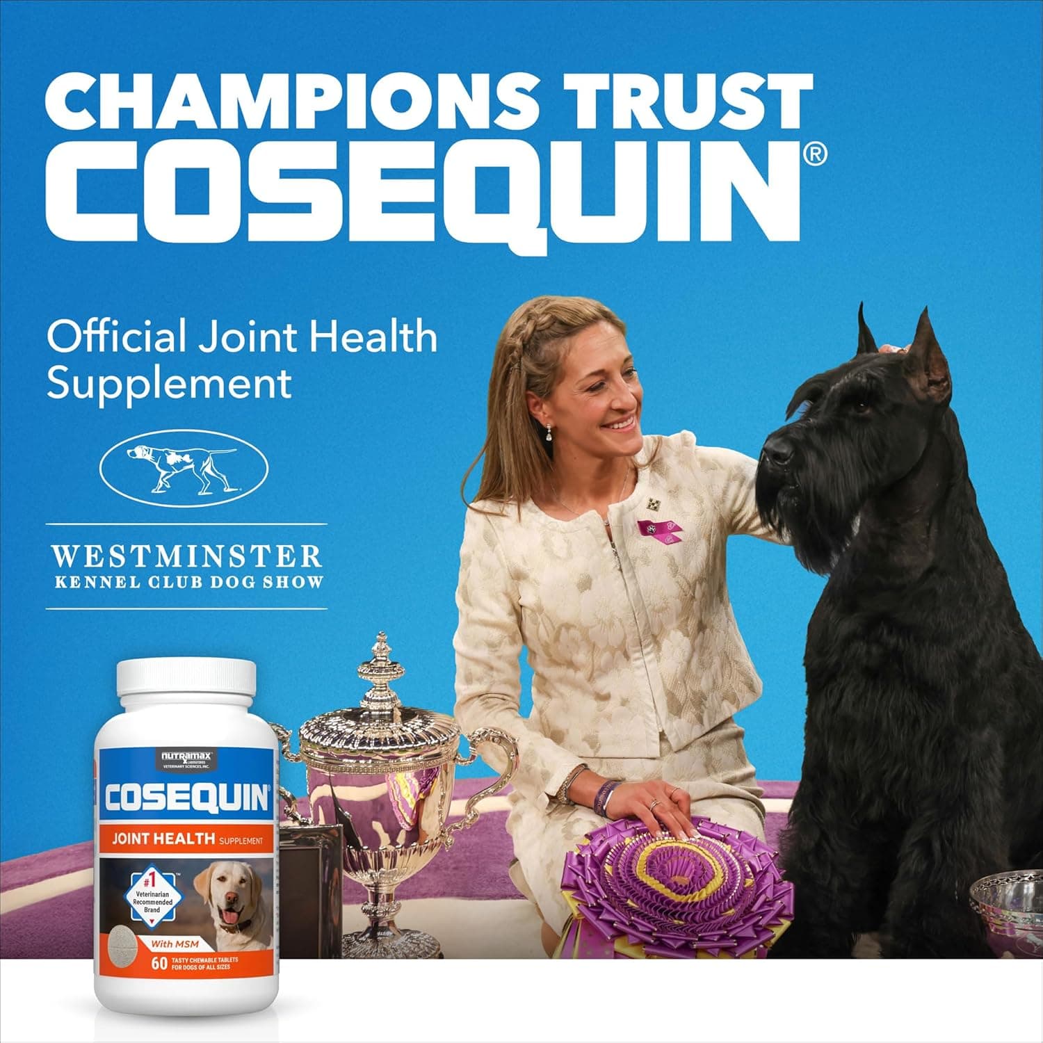 Nutramax Cosequin para Perros Suplemento de Salud Articular, Contiene Glucosamina para Perros, Más Condroitina y MSM, Apoya Articulaciones Saludables, Para Todas las Razas y Tamaños, Tabletas Masticables, 132 Conteo - Image 2