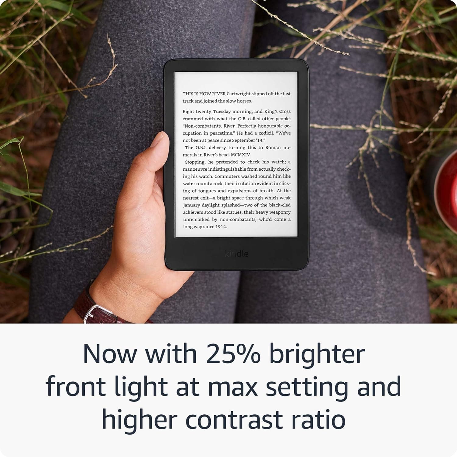 Like-New Amazon Kindle (16 GB) - Lightest and most compact Kindle, with glare-free display, faster page turns, adjustable front light, and long battery life - Matcha Matcha Without Kindle Unlimited Lockscreen Ad-Supported - Image 4