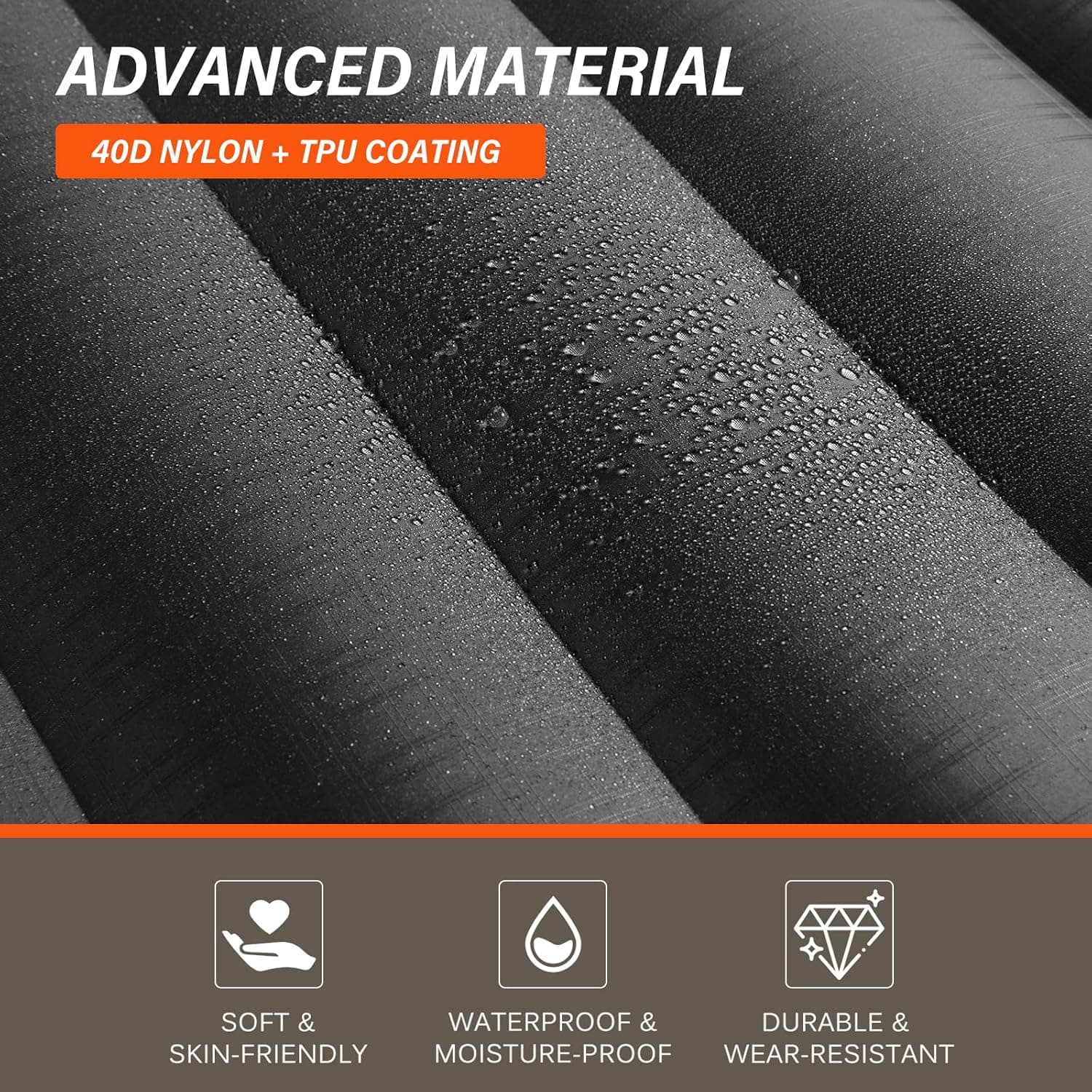 TOBTOS Inflatable Camping Sleeping Pad with Pillow, Thick 6 Inch Ultralight Sleeping Pad with Built-in Pump, Lightweight Sleeping Mat for Camping, Backpacking, Hiking, Tent (Grey) Single A-grey - Image 6