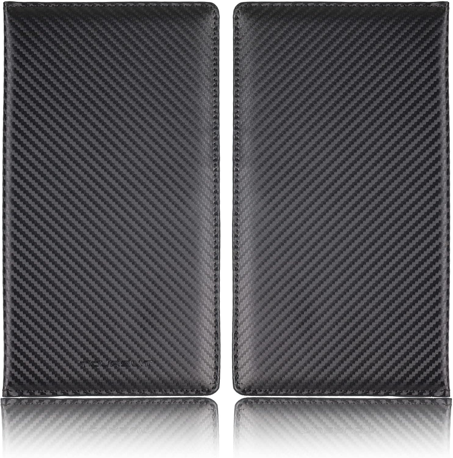 TOURSUIT Soporte para Registro de Auto y Tarjeta de Seguro, Organizador de Documentos de Licencia de Vehículo para el Compartimento de la Guantería, Accesorios de Interior para Autos para Mujeres, Hombres y Adolescentes (Fibra de Carbono Negra) - Image 3