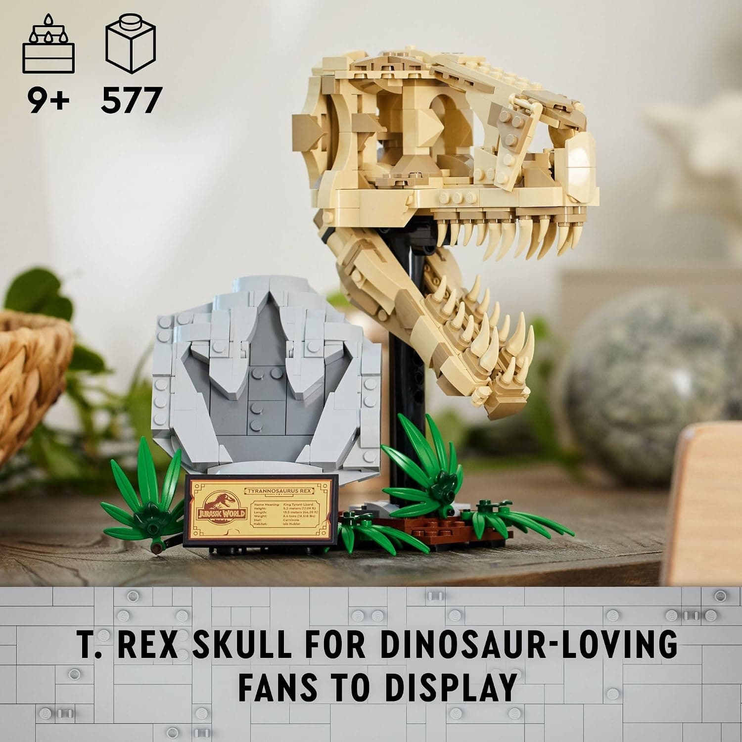 Amazon.com: LEGO Jurassic World Dinosaur Fossils: T Rex Skull Building Toy - Dinosaur Toy for Boys & Girls, Ages 9+ Years - Gift for Christmas - Display for Bedroom - 76964 : Toys & Games - Image 3