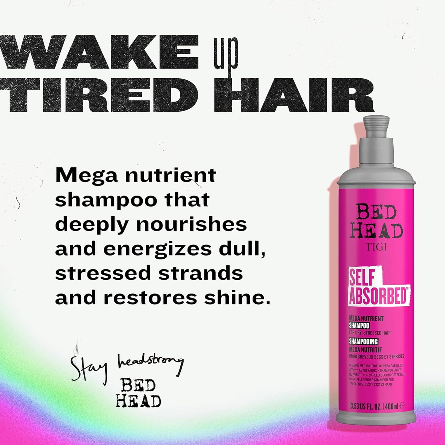 Bed Head by TIGI Frizz Control Shampoo and Conditioner Set for Dry Hair, Self Absorbed Nourishing Hair Care to Visibly Repair and Strengthen Hair From Within, 25.36 Fl oz, 2 Pack - Image 3