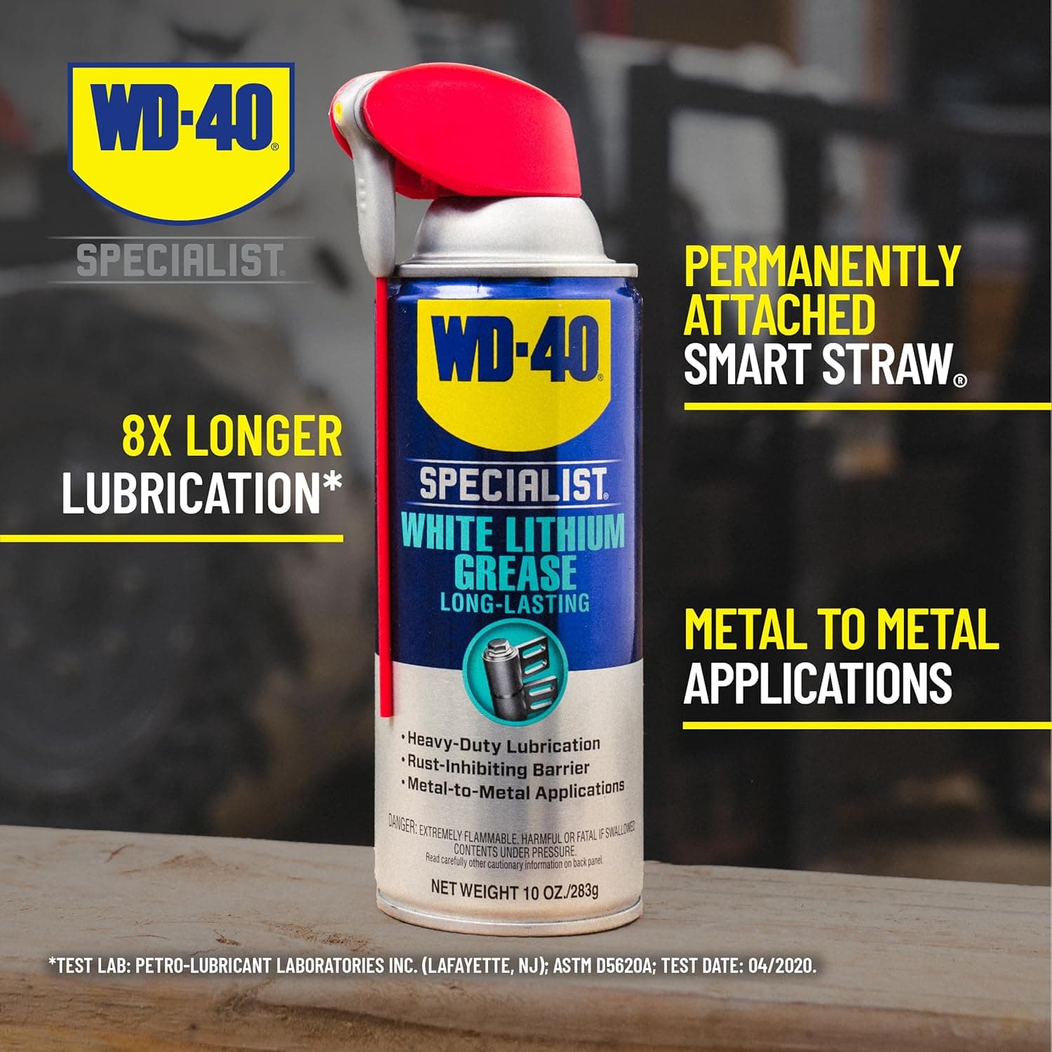 WD-40 Specialist White Lithium Grease Spray with SMART STRAW SPRAYS 2 WAYS, 10 OZ 1-Pack Grease Spray - Image 2