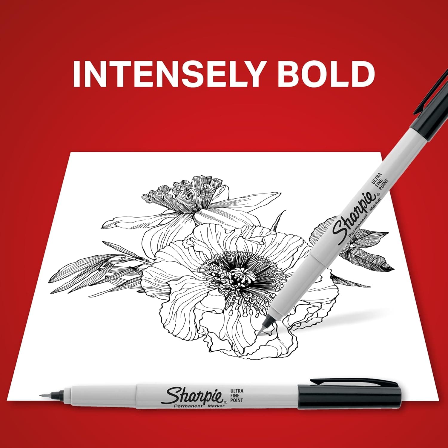 Sharpie Permanent Markers Ultra Fine Tip Markers Set Quick Drying And Fade Resistant Artist Marker For Wood Plastic Paper Metal And More Drawing Coloring And Poster Marker Black 12 Count Black Markers - Image 4