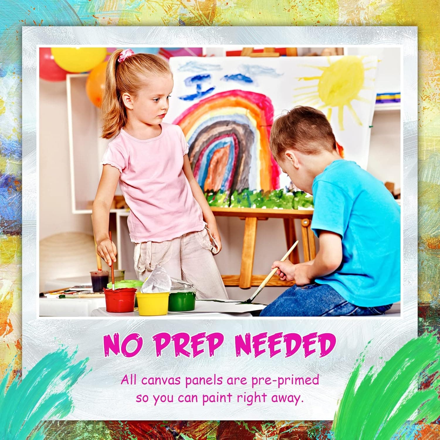 Epakh 12 Pcs Black Canvas for Painting Stretched Canvas Cotton Square Triangle Hexagon Blank Boards Panels Art with Frame Panel Stretched Boards for Oil Acrylic(8 Inch) - Image 5