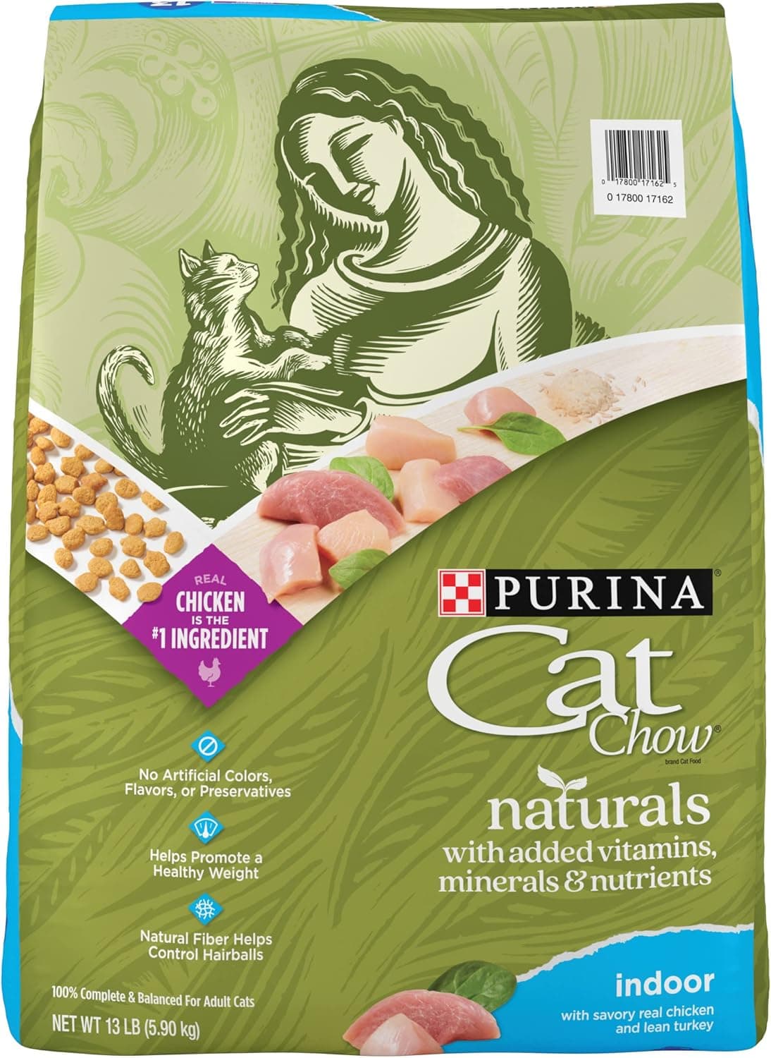 Purina Cat Chow Hairball, Healthy Weight, Indoor, Natural Dry Cat Food, Naturals Indoor - 13 lb. Bag Dry Food 13 Pound (Pack of 1) - Image 2