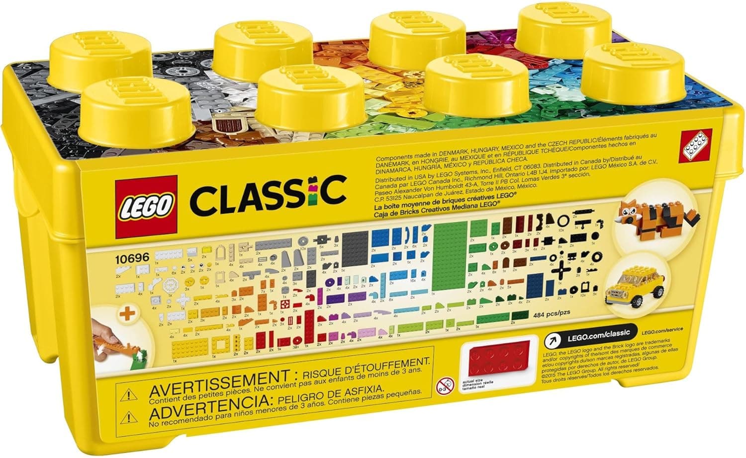 LEGO Classic Medium Creative Brick Box 10696 Building Toy Set - Featuring Storage, Includes Train, Car, and a Tiger Figure, and Playset for Kids, Boys, and Girls Ages 4-99 - Image 7