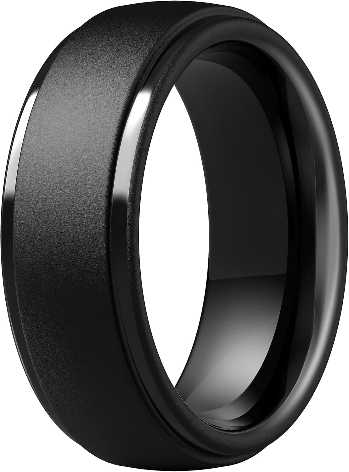ThunderFit Silicone Men’s Wedding Rings, 10mm Wide 2.5mm Thick Rubber Wedding Bands-Variety Multipack 1-7 9.5 - 10 (19.80mm) Pack A: Black - Image 2