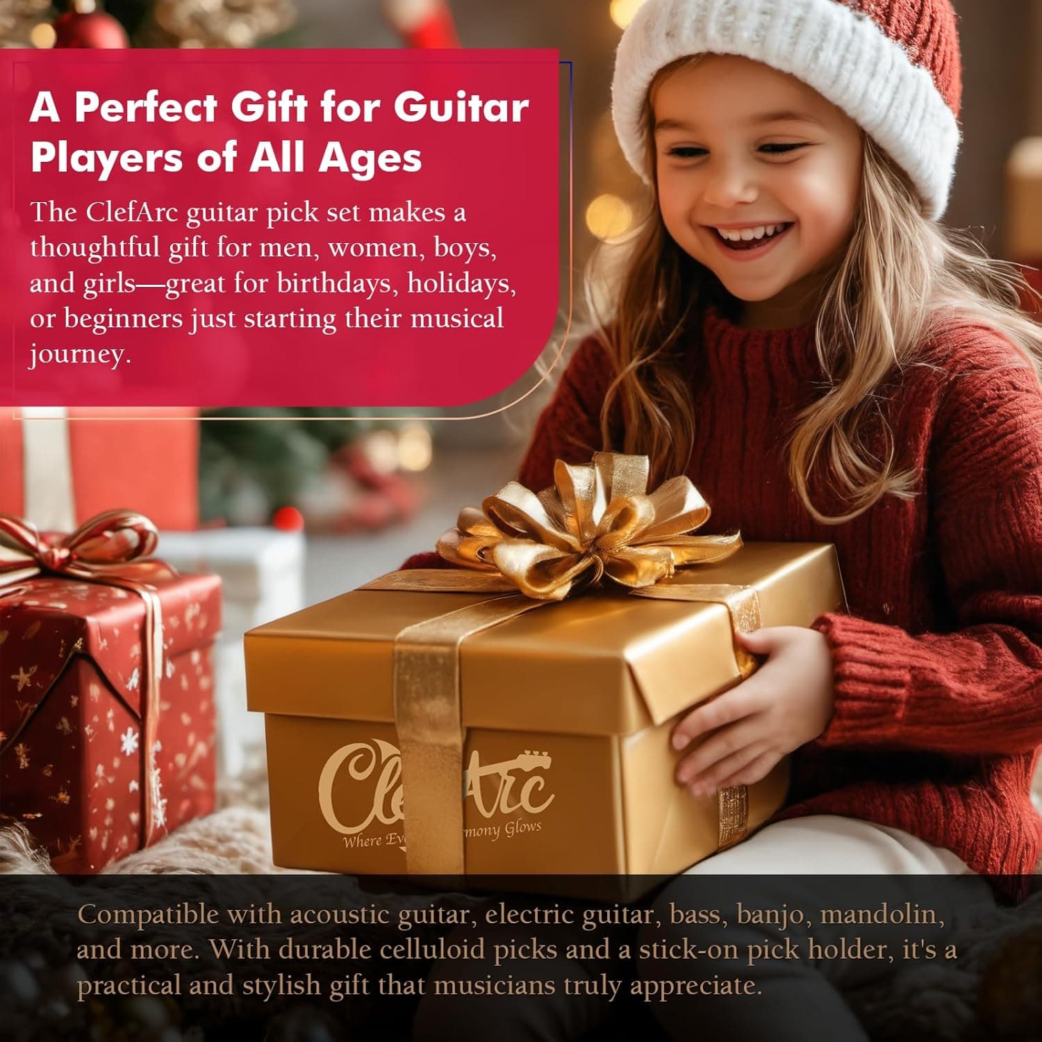 Guitar Wall Mount 2 Pack - U-Shape Guitar Wall Hangers, Guitar Stand Wall, Black Walnut Guitar Hanger, Pick Holder, Gifts for Guitarists, with 6 Assorted Guitar Picks - Image 5