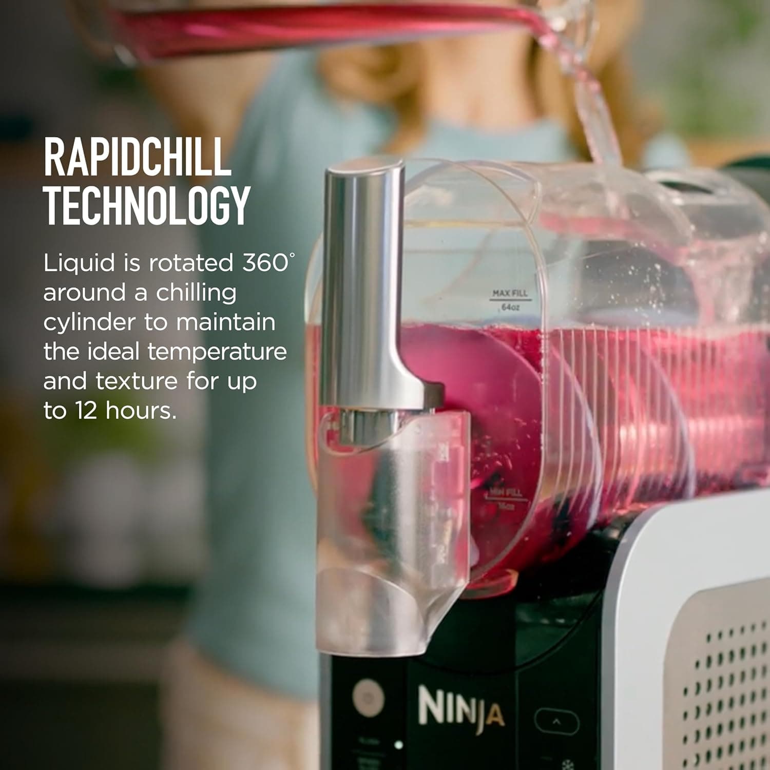 Ninja SLUSHi with RapidChill Technology, 88 oz. Frozen Drink & Slushie Machine, 5 Preset Programs, Margaritas, Frappés, and More, Premium Accents, Black, FS301 - Image 7