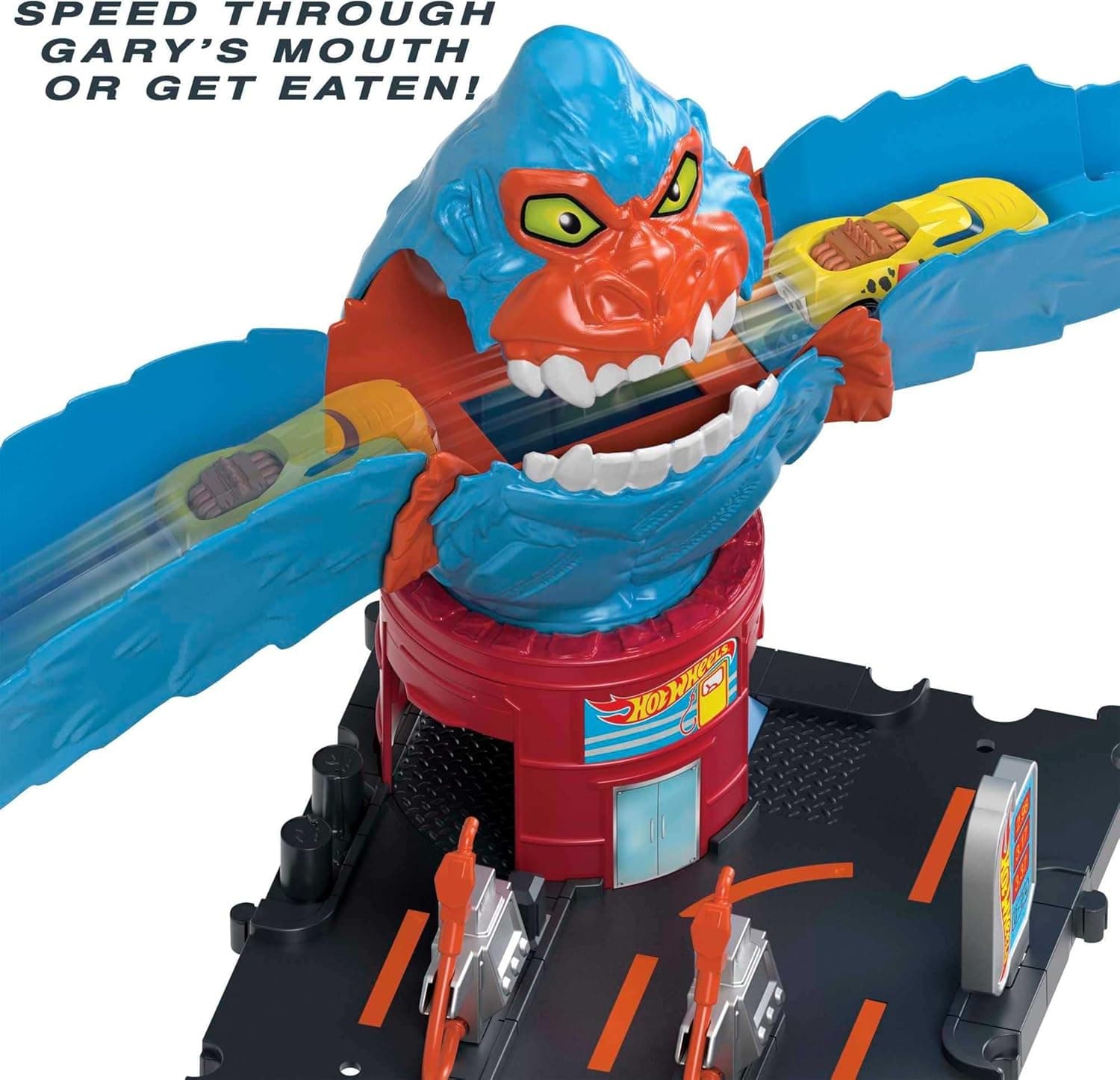 Hot Wheels City Wreck & Ride Gorilla Attack with 1 Car, Connects to Other Sets, Gas Station-Themed Set, Gift for Kids 4 to 8 Years Old Modern - Image 6