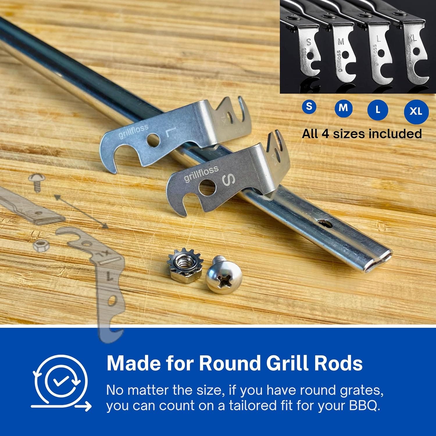 Grill Floss Premium Grill Scraper for Outdoor Grill with Round Grates - Bristle Free Grill Brush for Outdoor Grill - BBQ Grill Grate Cleaner Cleans Top and Bottom of Grill Without Lifting Grates - Image 8