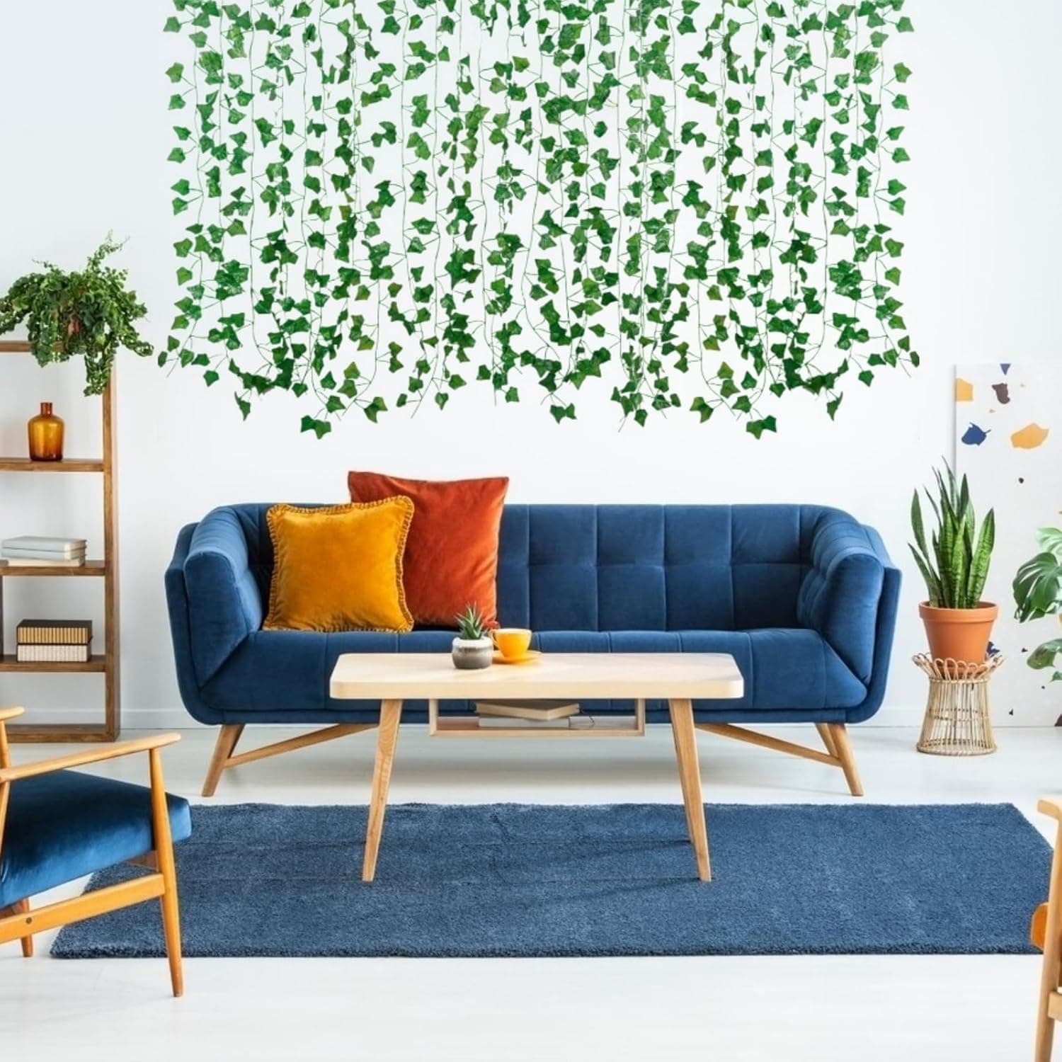 Fake Vines for Room Decor(12 Pack 84 Feet) Aesthetic Artificial Plant Ivy Leaves Hanging Greenery Garlands for Home Bedroom Wall Wedding Christmas Party Office Patio Outdoor Garden Décor 84FT 12PCS IVY - Image 5