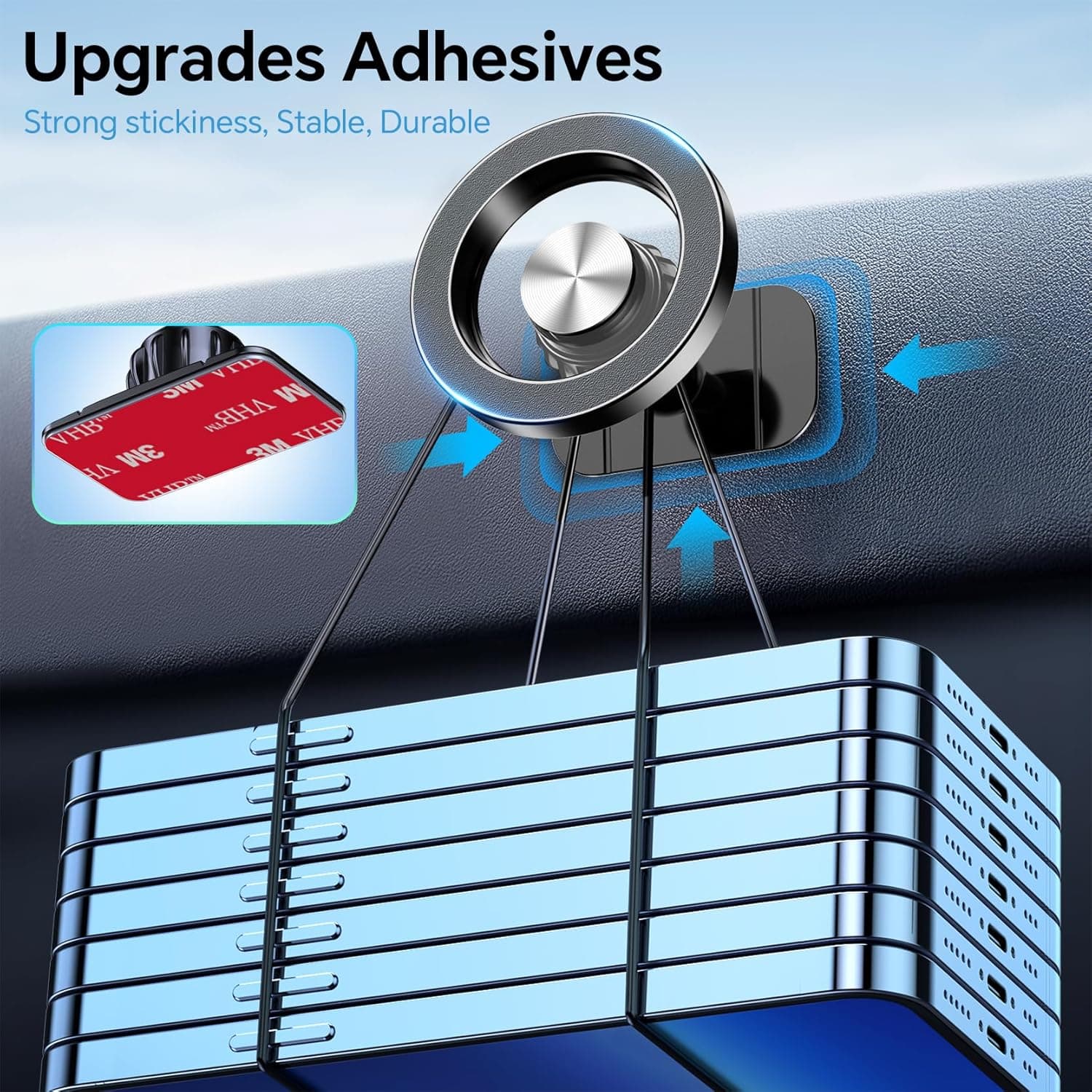 Kaistyle for Magsafe Car Mount【20 Strong Magnets】Magnetic Phone Holder for Car Phone Holder Mount Dash Mounted Holders Cell Phone Holders for Your Car Accessories for Women Men for iPhone 17 16 15 14 Black - Image 6