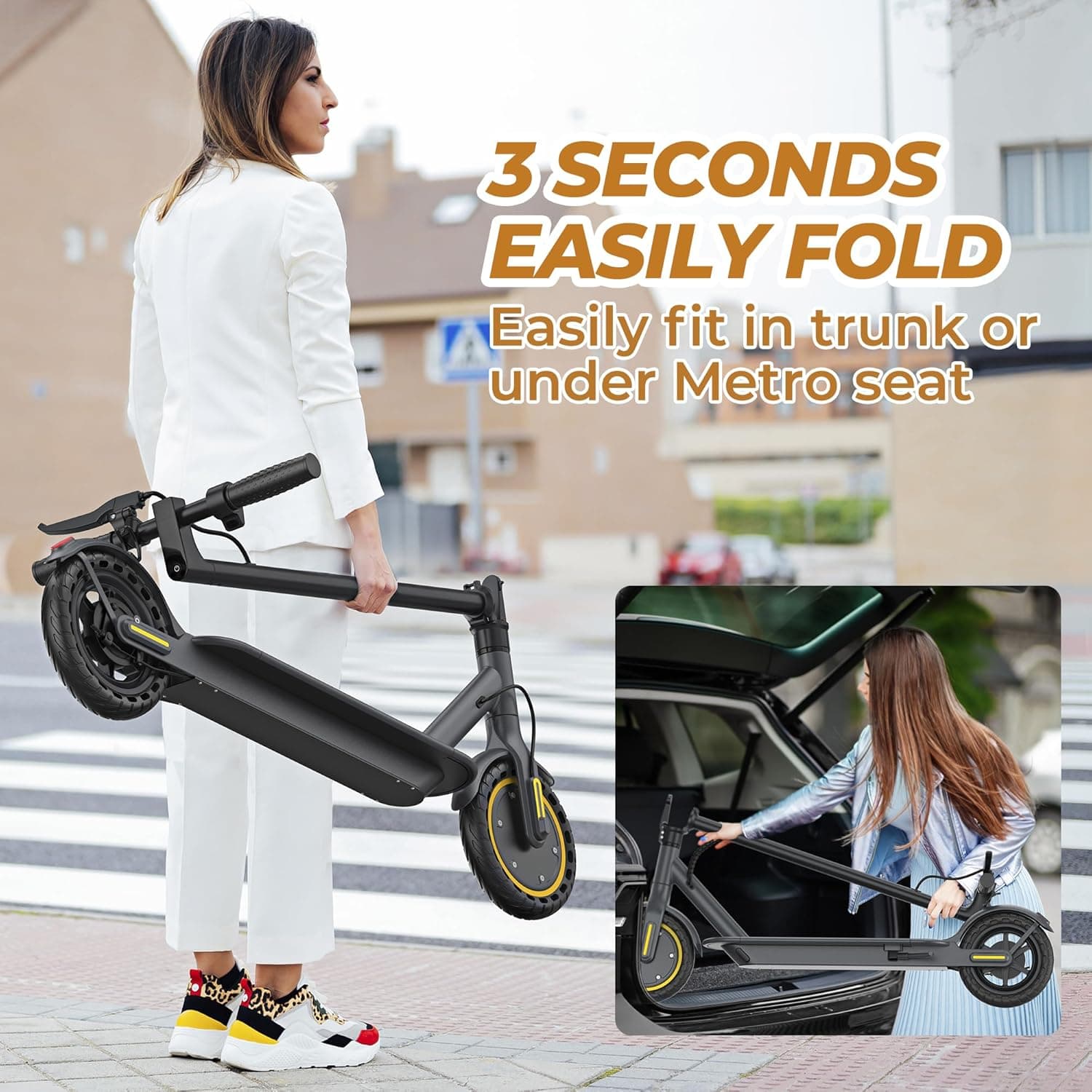 WERHY Electric Scooter, 8.5"/10" Tire, Powerful 350/500W Motor, Top Speed 19/22 MPH, 20-23Miles Max Range, Folding Escooter for Adults & Teens with Smart APP, Digital Display, Cruise Control H7-8.5''-21miles-350W - Image 7