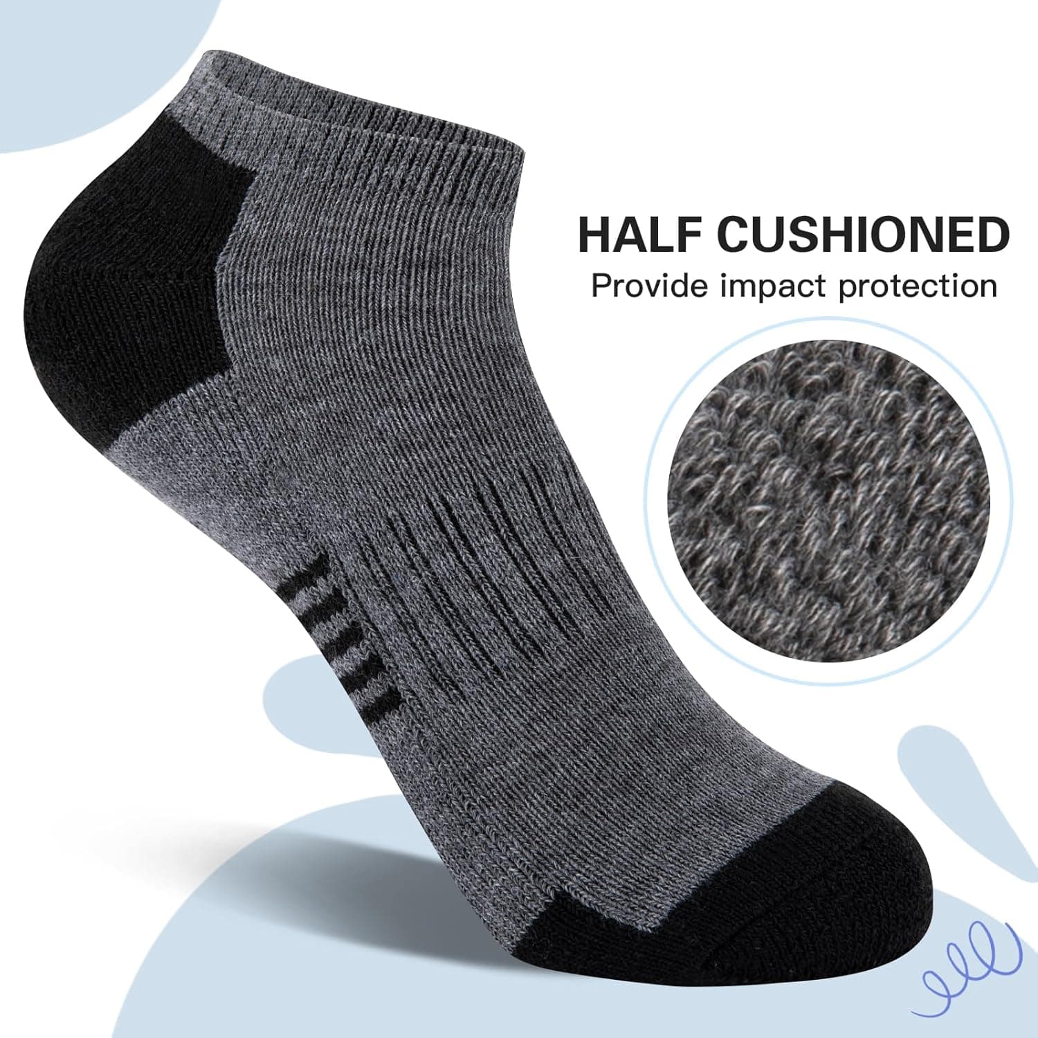 Comfoex 10 Pairs Boys Socks Low Cut Ankle Socks For Kids 8-10 4-6 6-8 Years Old Short Athletic Socks With Cushioned Sole 7-10 Years Black 10 Pairs - Image 3