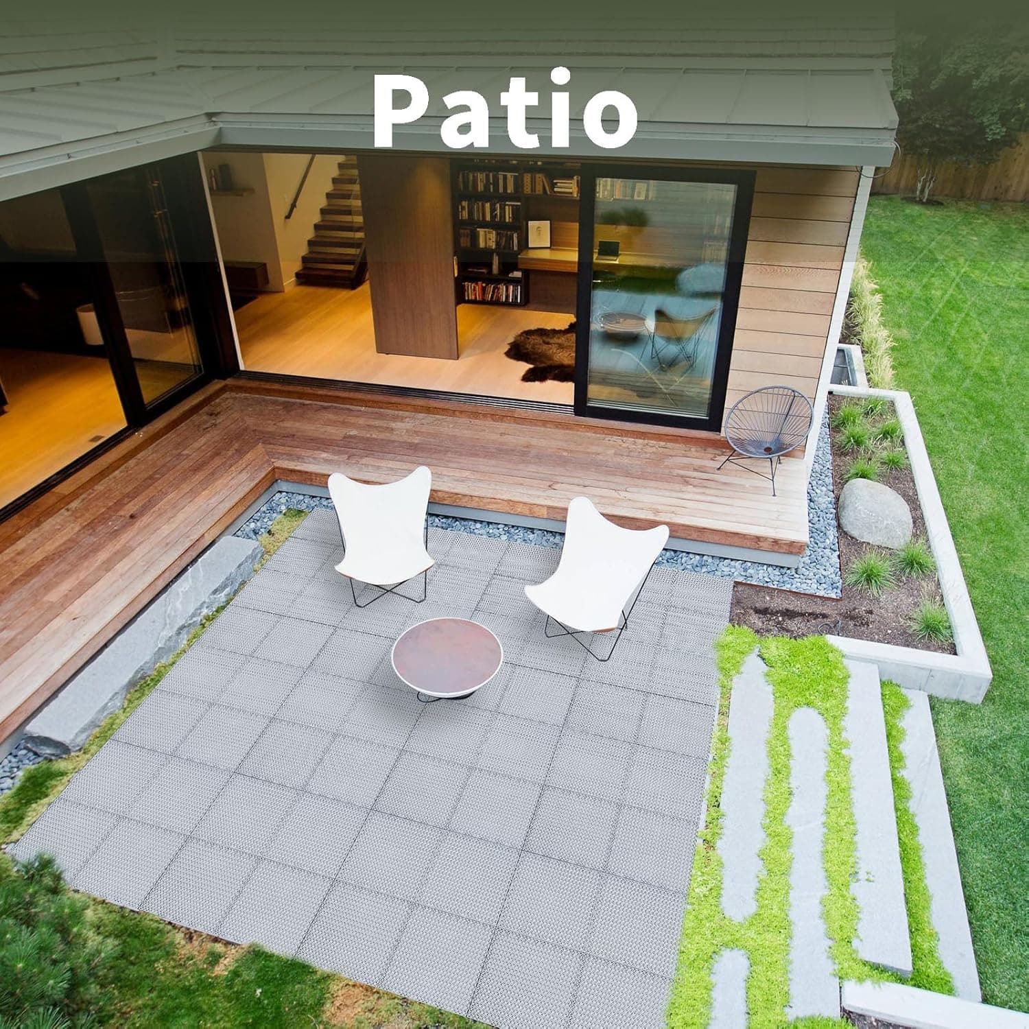 Fast-Drying Outdoor Decking for Garden, Kennel, Storage Shed, Basement, Garage, Patio, Bathroom, 10 PCS 12''x12''x0.59'' Heavy-Duty Interlocking Decking Tiles, Maximum Bearing Capacity up to 6613 LBs 12''x12''x0.59'' 10 pcs Grey - Image 7