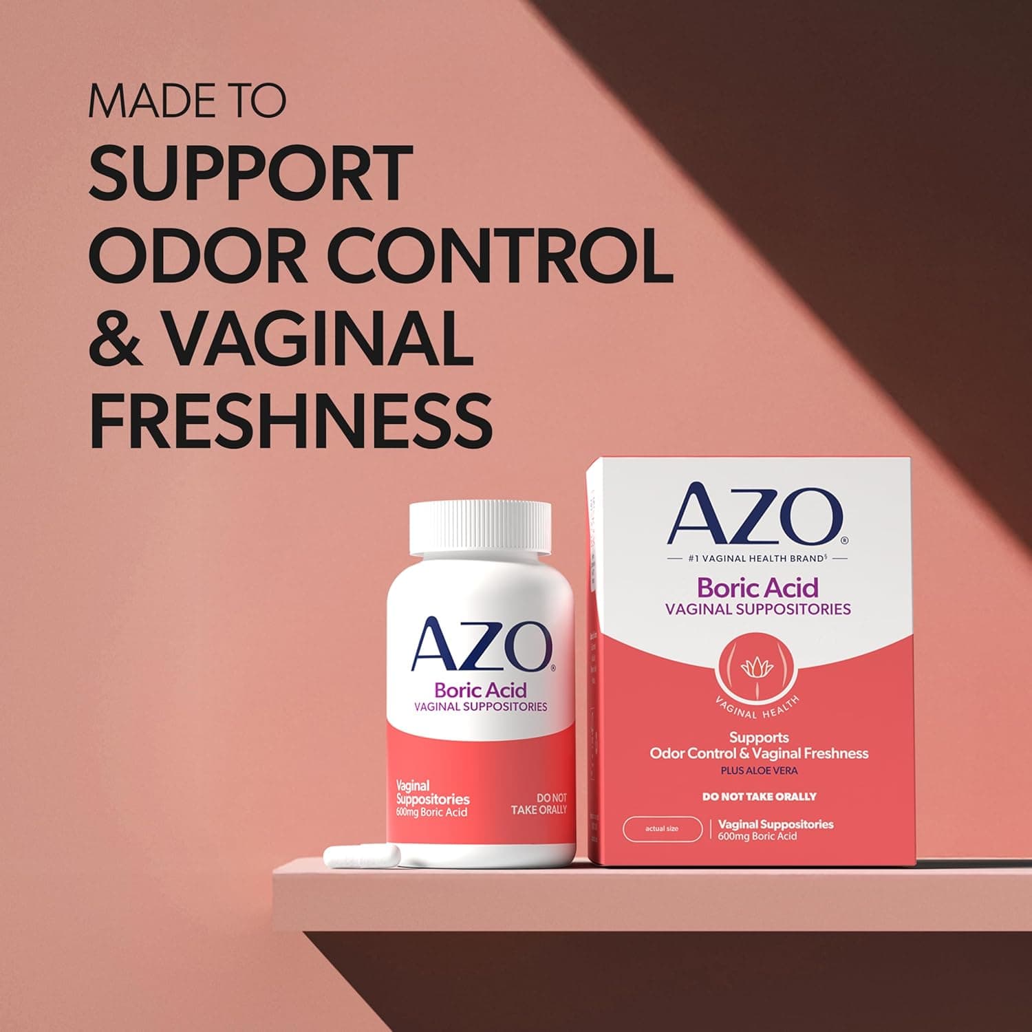 AZO® Boric Acid Vaginal Suppositories, Helps Support Odor Control and Intimate Health with Clinically Studied Boric Acid, Non-GMO, 30 Count 30 Count (Pack of 1) 1 Month Supply - Image 8