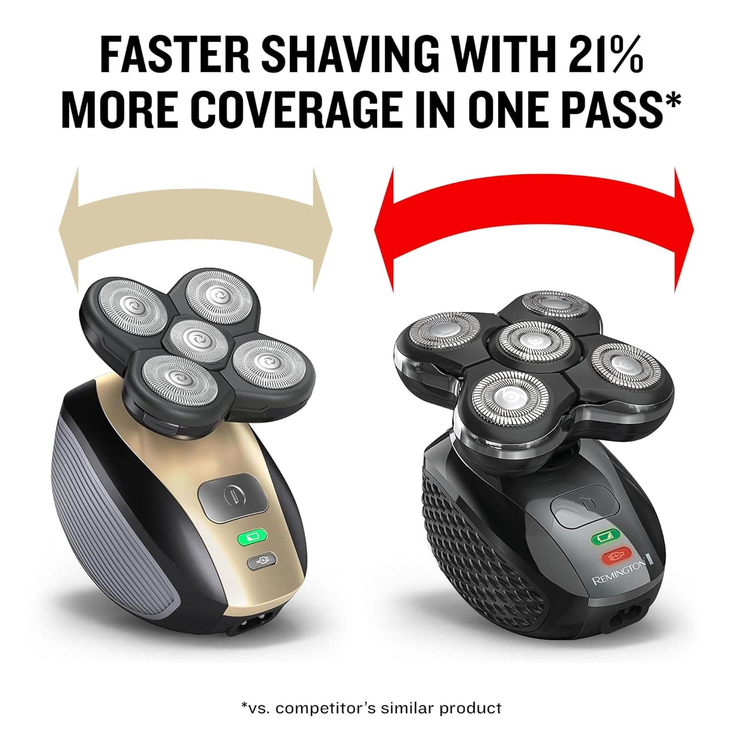Remington XR7000 Balder Pro Rotary Shaver Rechargeable Waterproof Electric Razor for Men Cordless Lithium Power 5 Dual Track Flexing Heads and Pop-Up Trimmer Black Balder - XR7000A - Image 5