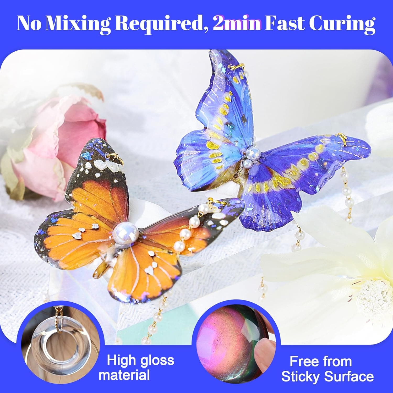 Bsrezn 1000g UV Resin Bulk, High Hardness & Crystal Clear Premixed Resina UV for Jewelry Making (1000g) 1000 g - Image 6