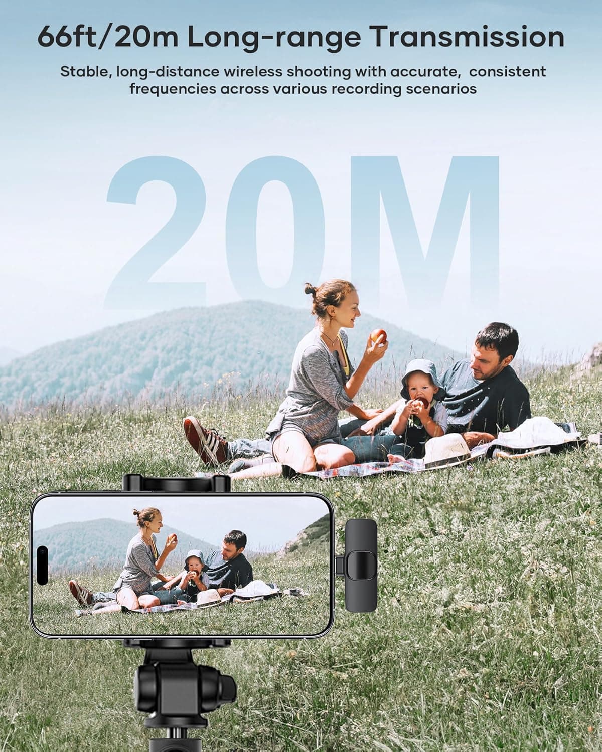 2 Pack Wireless Lavalier Microphone for iPhone iPad and Android Phone, Lapel Mic Plug and Play Wireless Mic Noise Reduction Mini Microphone for Video Recording Interview Podcast Vlog YouTube Tiktok Mic 2 (2 TX + 1 RX) - Image 6