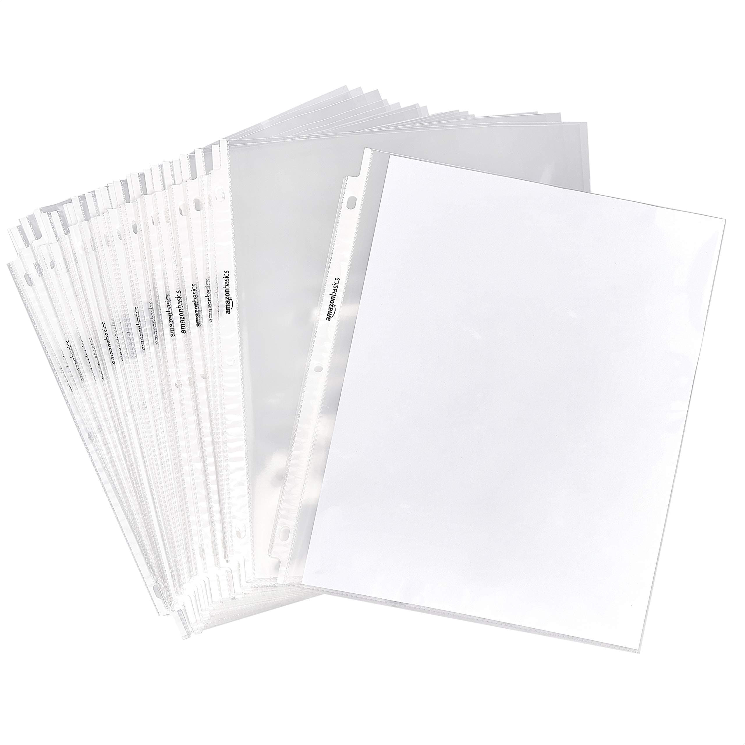 Amazon Basics Sheet Protectors for 3 Ring Binder, Heavyweight, Polypropylene, 8.5 x 11 Inch, 100-Pack, Clear 100 - Pack