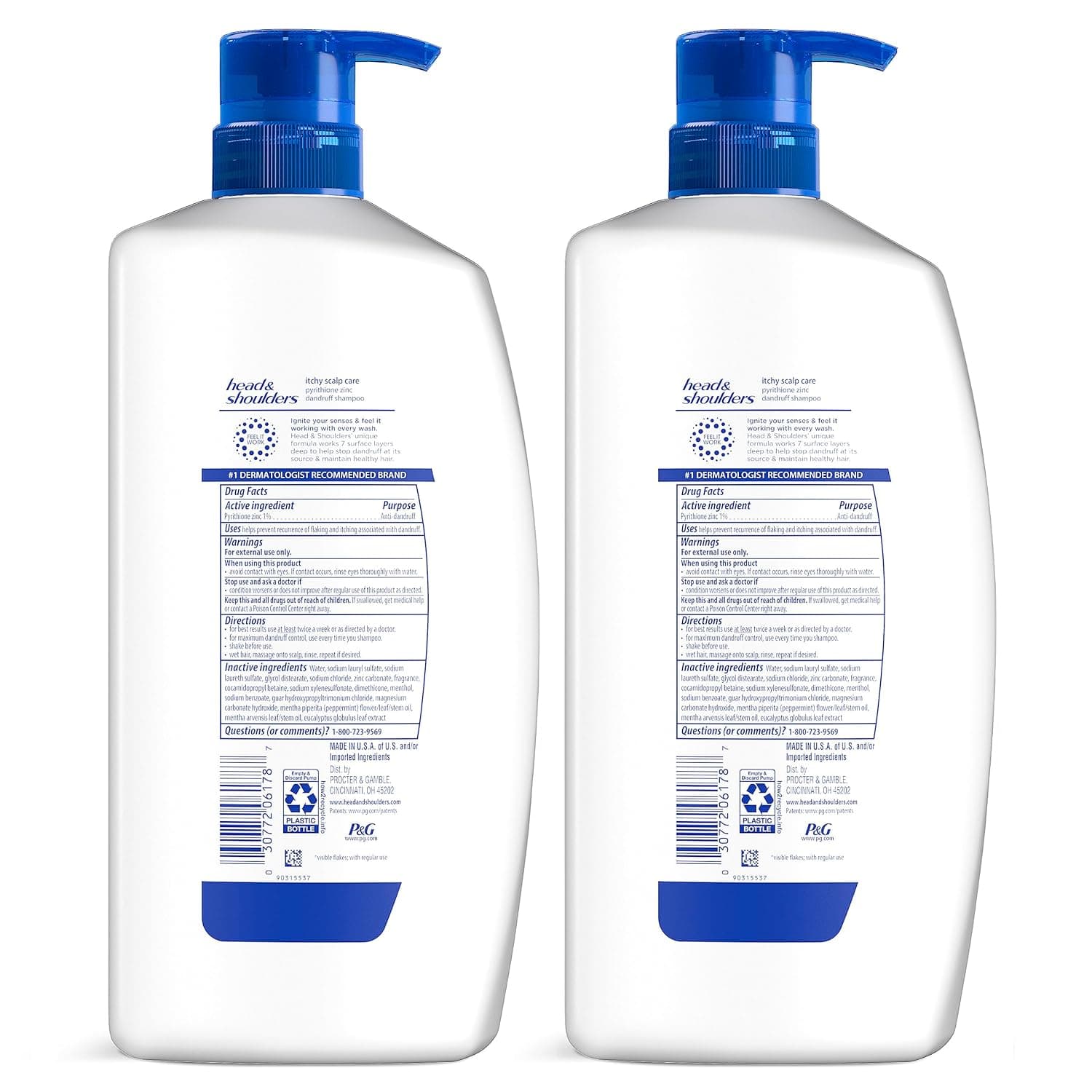 Head & Shoulders Itchy Scalp Care Dandruff Shampoo, Anti-Dandruff Treatment, Infused with Eucalyptus, 32.1 Fl Oz Each, Twin Pack Eucalyptus 32.1 Fl Oz (Pack of 2) - Image 11