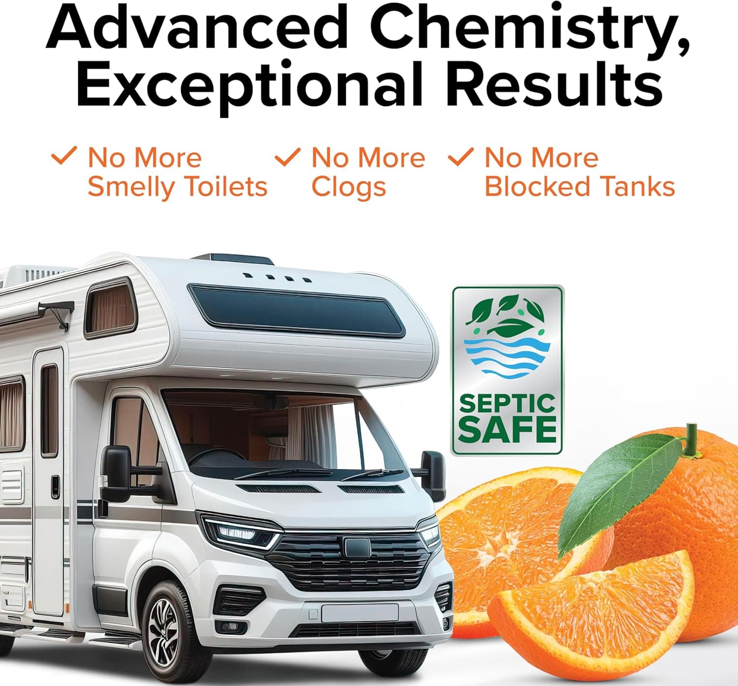 Camco TST MAX RV Toilet Treatment Drop-INs - Control Unwanted Odors & Break Down Waste and Tissue - Safe Septic Tank Treatment - Orange Scent, 30-Pack (41183) Orange 30 Count (Pack of 1) - Image 6