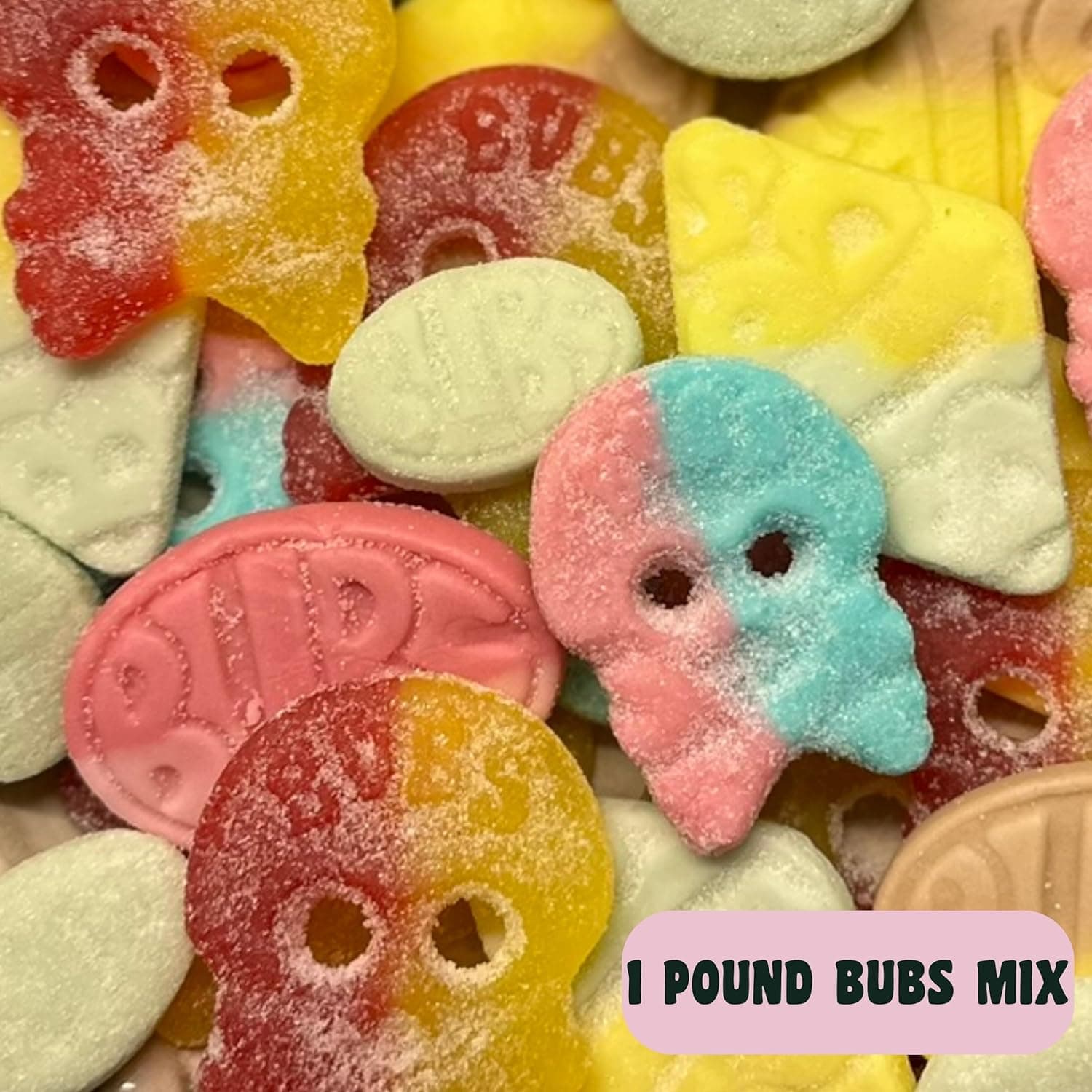 Bubs Swedish Candy Mix - Authentic Sweet and Sour Swedish Gummies - 1 Pound of Godis From Sweden - Big Ovals, Dizzy Skulls, Tutti Frutti and More - Foam Candy - Packed in a Candynavia Sweden Bag - Image 7