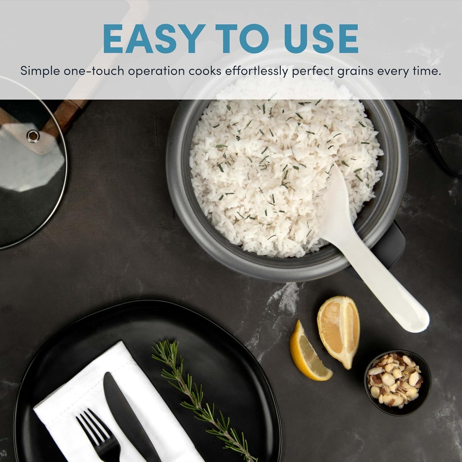 Aroma Housewares 1.5Qt. Rice & Grain Cooker (ARC-363NGB),Black,6-Cup Cooked / 3-Cup Uncooked Black 1.5Qt (3-Cup Uncooked / 6-Cup Cooked) - Image 4