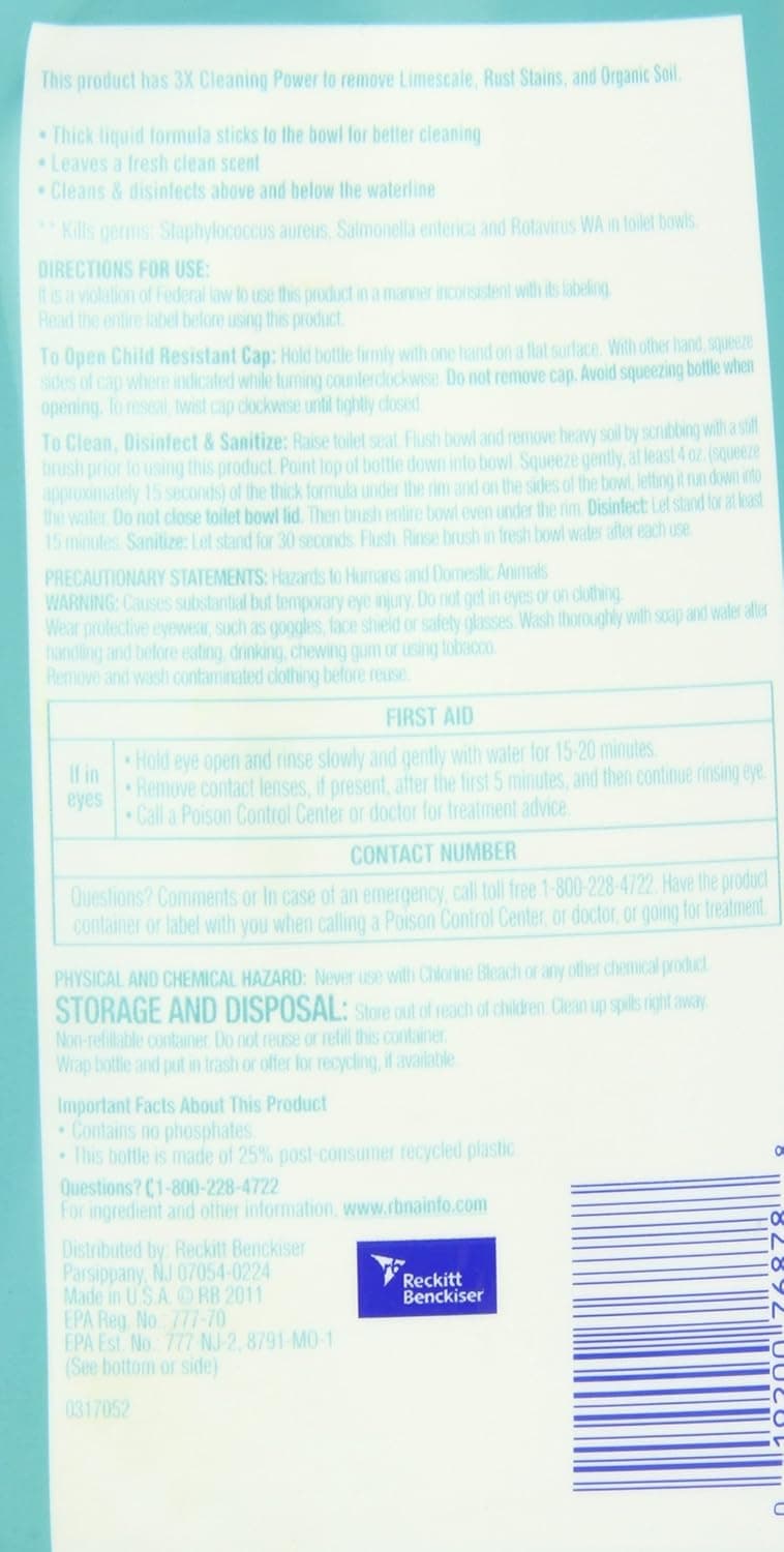 Lysol Toilet Bowl Cleaner Gel, For Cleaning and Disinfecting, Stain Removal, Forest Rain Scent, 24oz 24 Ounce (Pack of 1) - Image 10