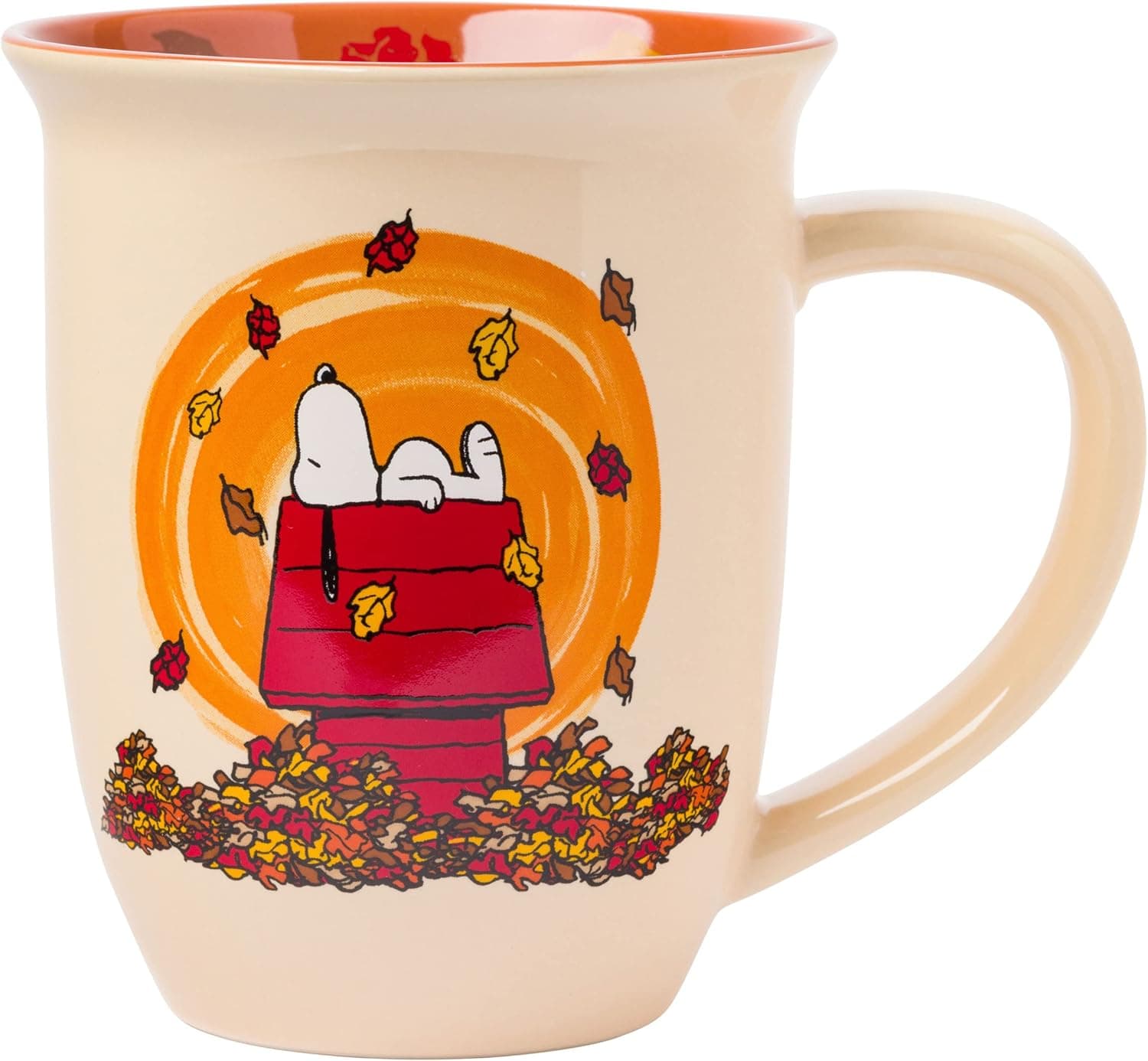 Silver Buffalo Peanuts Snoopy Leaves are Falling, Autumn is Calling Wide Rim Ceramic Mug, 16 Ounces Peanuts Autumn 16 Ounces - Image 2
