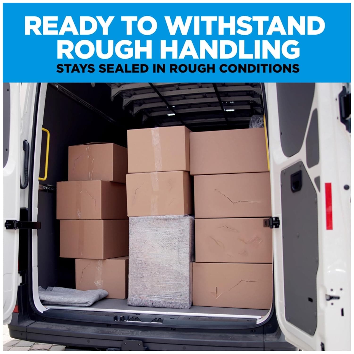 Scotch Heavy Duty Shipping Packing Tape, Clear, Shipping and Packaging Supplies, 1.88 in. x 27.7 yd., 1 Tape Roll with Dispenser 1 Roll - Image 6