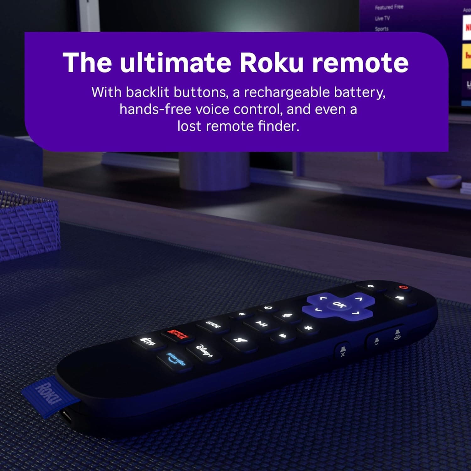 Roku Ultra - Ultimate Streaming Player - 4K Streaming Device for TV with HDR10+, Dolby Vision & Atmos - Bluetooth & Wi-Fi 6- Rechargeable Voice Remote Pro with Backlit Buttons - Free & Live TV Ultra 2024 - Image 5