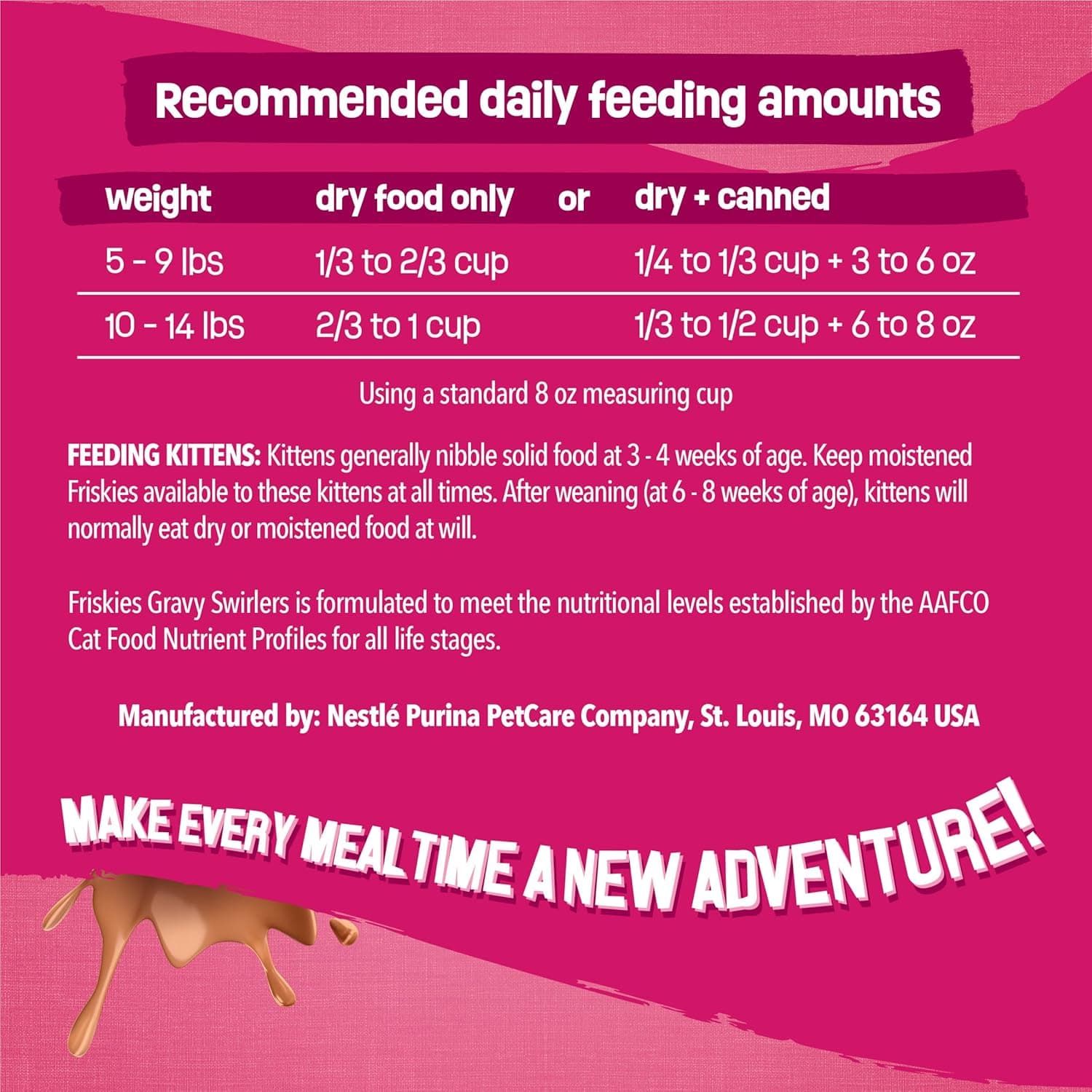 Purina Friskies Gravy Swirlers With Flavors of Chicken, Salmon and Gravy Dry Cat Food - 3.15 lb. Bag 3.15 Pound (Pack of 1) - Image 7