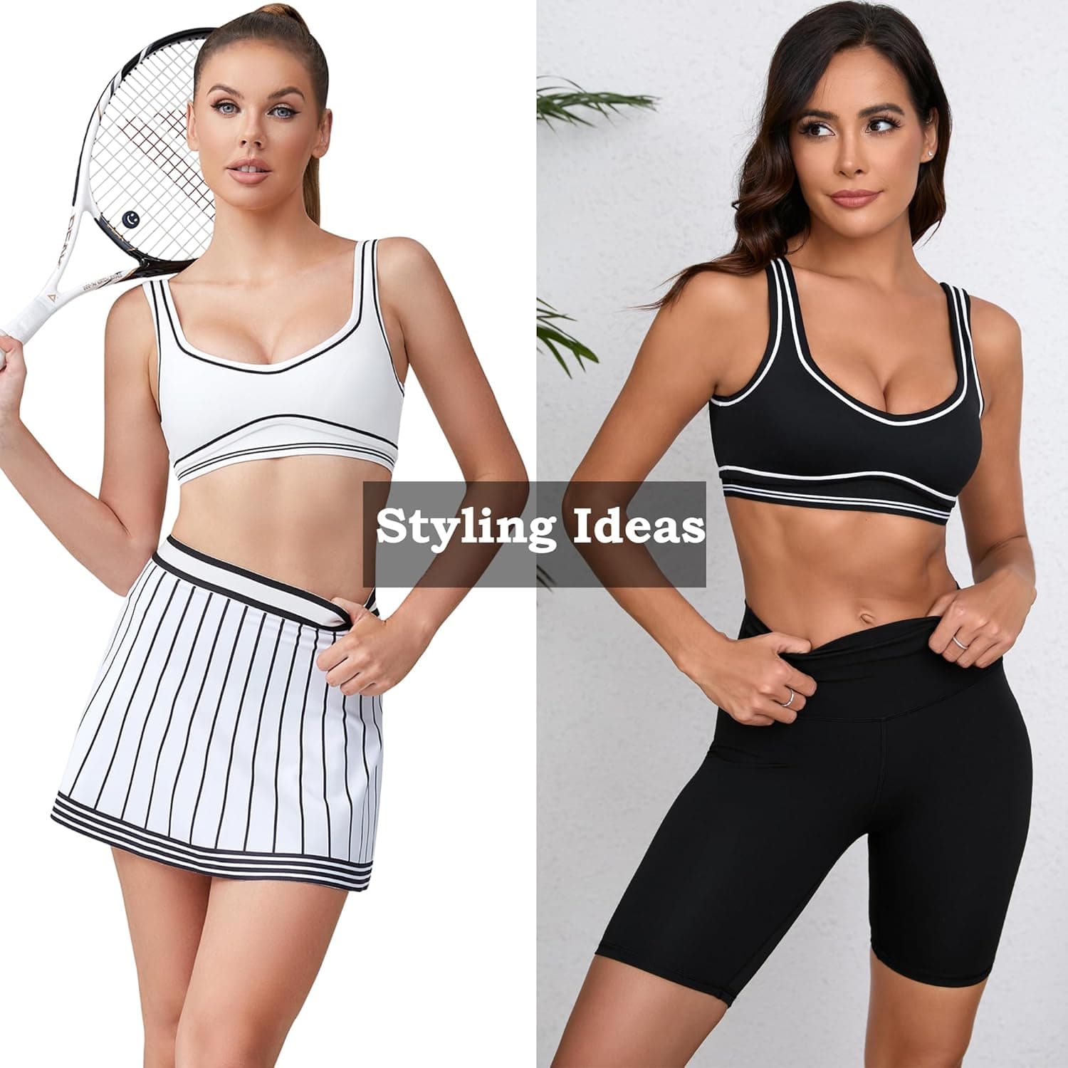 Move With You Women Sweetheart Padded Sports Bra- Workout Fitness Square Neck Low Back Yoga Bra Black Update Size Small - Image 6