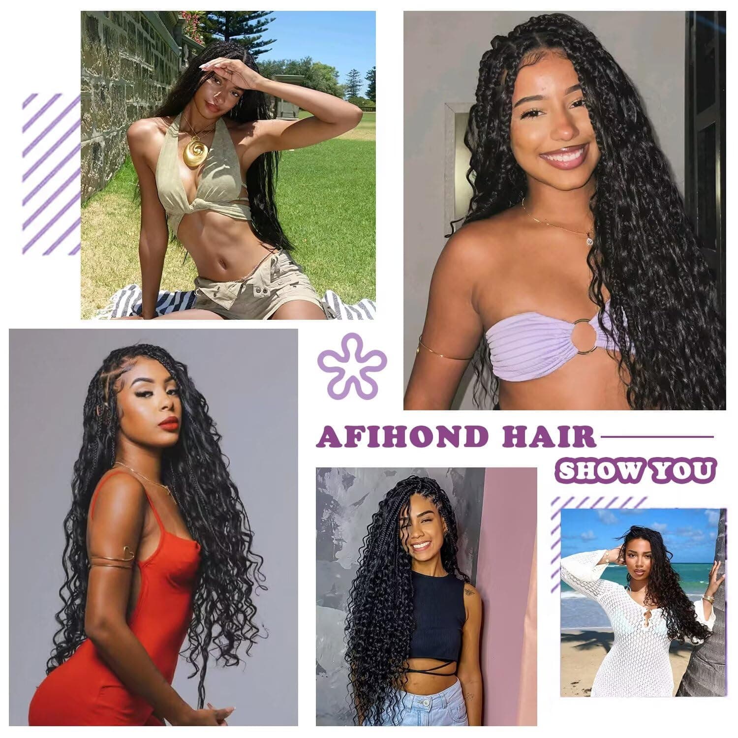 Human Braiding Hair For Boho Braids 120g Deep Wave Bulk Human Hair for Braiding Knotless 12A 100% Unprocessed Brazilian Virgin Hair Extensions Bulk Bohemian 3 Bundles Natural Color 18inch 18 Inch 1B-Natural Black - Image 7