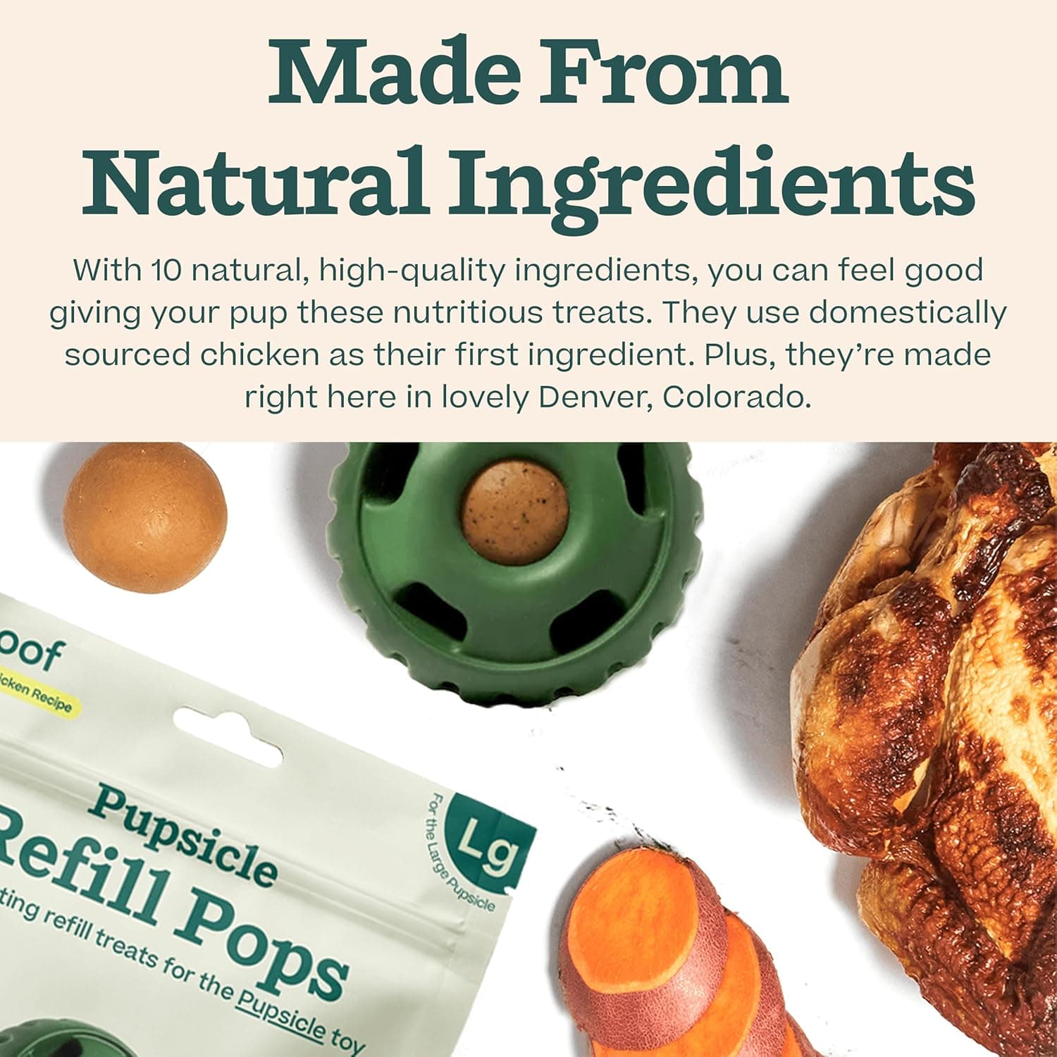 WOOF Pupsicle Chicken Refill Pops, Delicious Long Lasting Dog Treats, Wholesome Ingredients, Pre-Made Large Pupsicle Refills Pops- For Dogs 25 - 75 lbs - 7 count Chicken Large 7 Count - Image 5