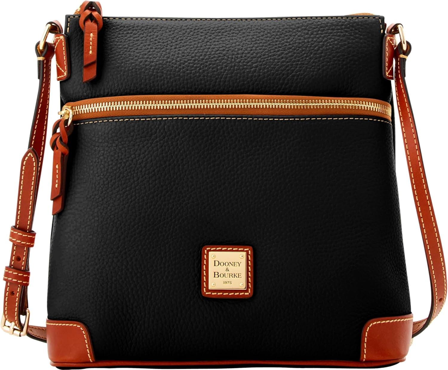 Dooney & Bourke Women's Crossbody in Pebble Grain Leather, Large Handbag with Adjustable Shoulder Strap, Black - Image 2