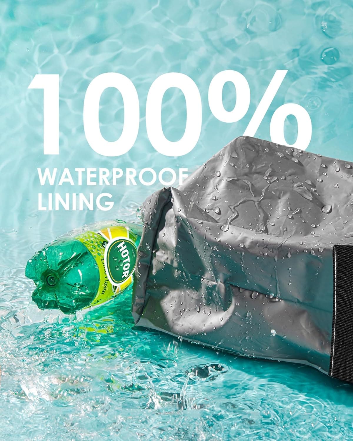 HOTOR Car Trash Can with Lid and Storage Pockets - 100% Leak-Proof Organizer, Waterproof Garbage Can, Multipurpose Trash Bin for Car, 2 Gallons, Black 2 Gallons Black - Image 4