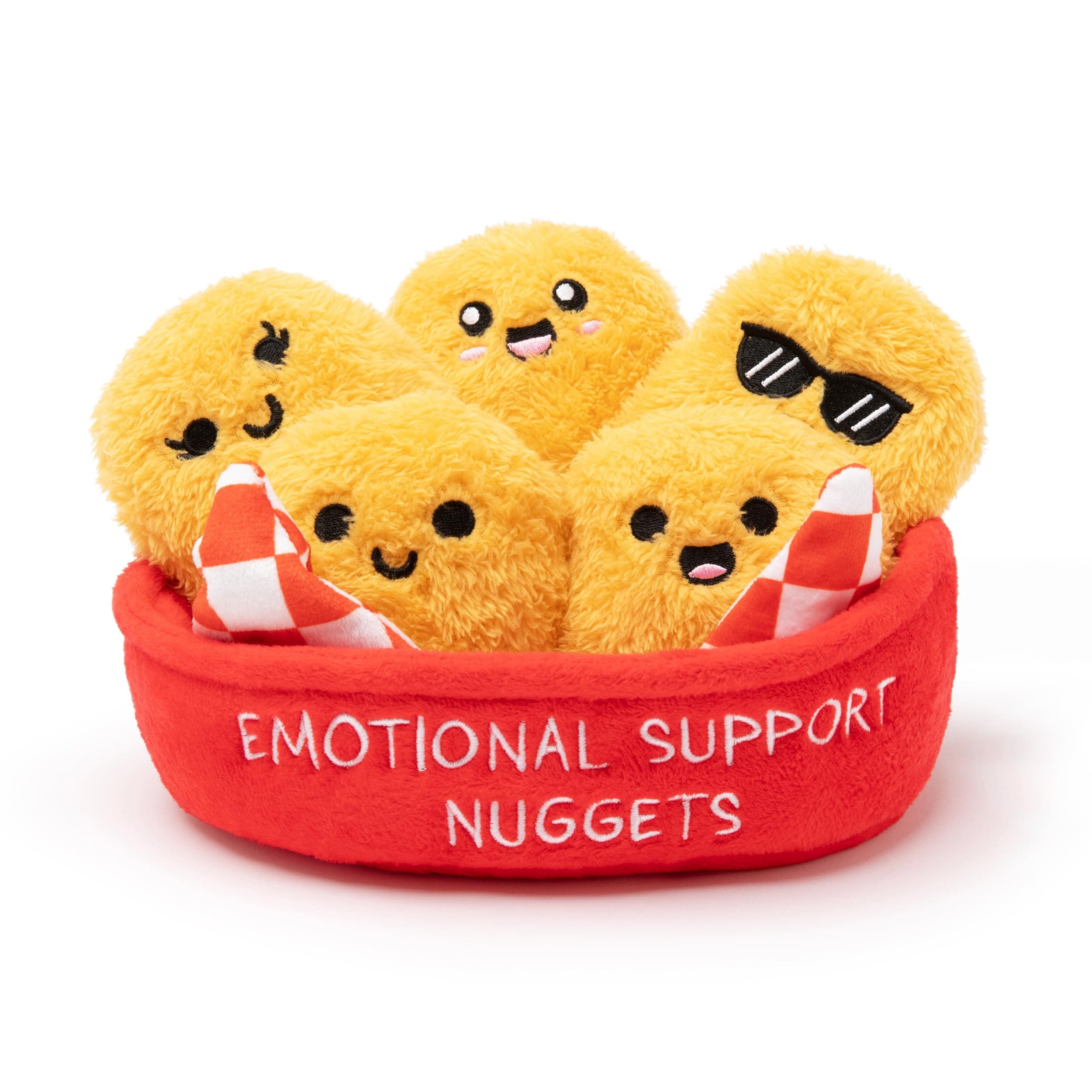 ¿QUÉ HACES, MEME? Nuggets de Apoyo Emocional de Relatable – Regalos para el Día de San Valentín, Set de Peluches Lindos para San Valentín, Animales de Peluche Squishy con Canasta, Incluye 5 Peluches