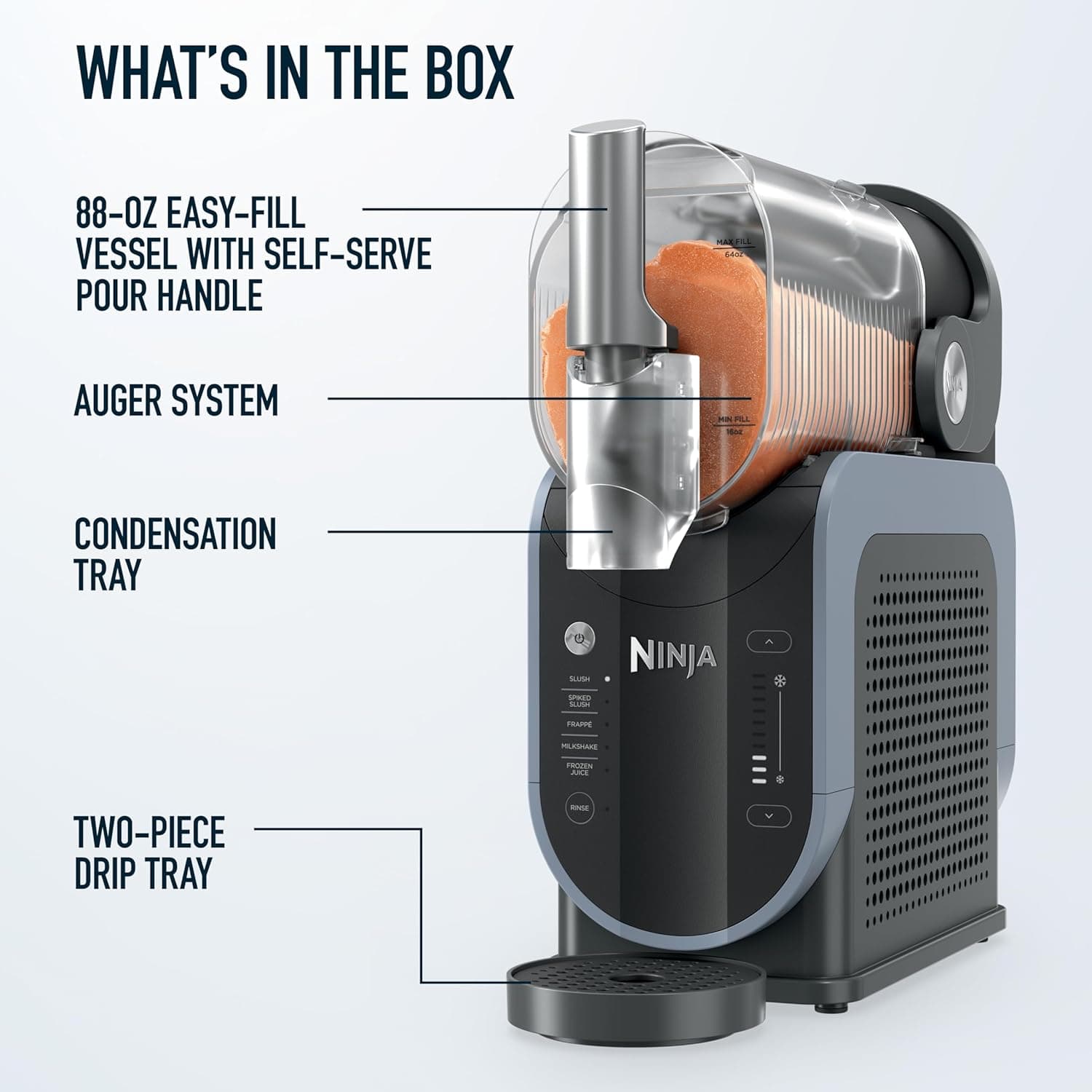 Ninja SLUSHi with RapidChill Technology, 88 oz. Frozen Drink & Slushie Machine, 5 Preset Programs, Margaritas, Frappés, and More, Premium Accents, Black, FS301 - Image 13