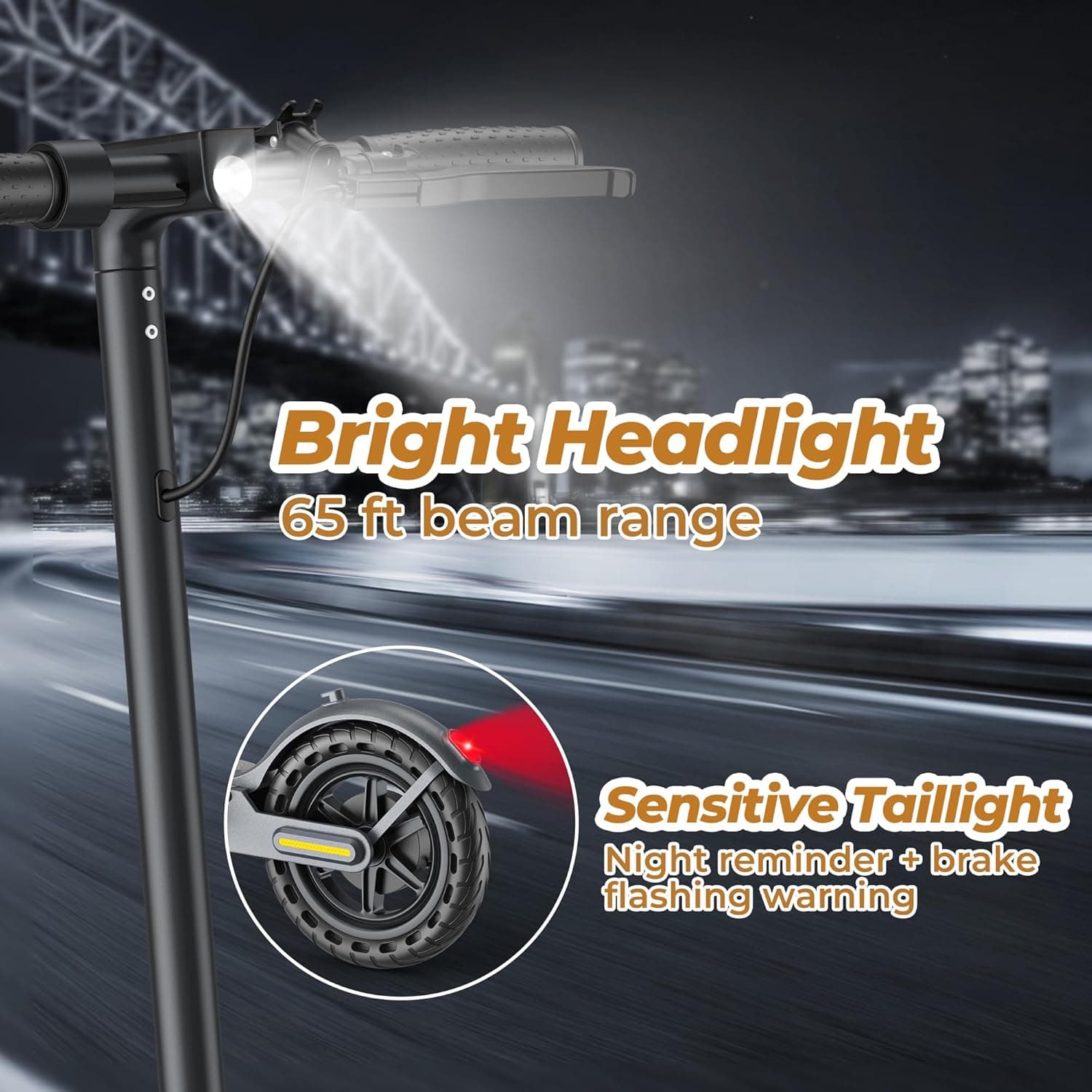 WERHY Electric Scooter, 8.5"/10" Tire, Powerful 350/500W Motor, Top Speed 19/22 MPH, 20-23Miles Max Range, Folding Escooter for Adults & Teens with Smart APP, Digital Display, Cruise Control H7-8.5''-21miles-350W - Image 9