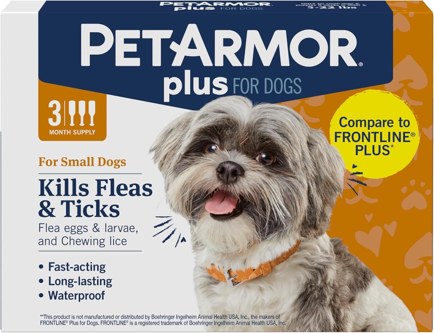 PetArmor Plus Flea and Tick Prevention for Dogs, Small Dog Flea and Tick Treatment, 3 Doses, Waterproof Topical, Fast Acting (5-22 lbs) 5-22 lbs 3 Count - Image 2