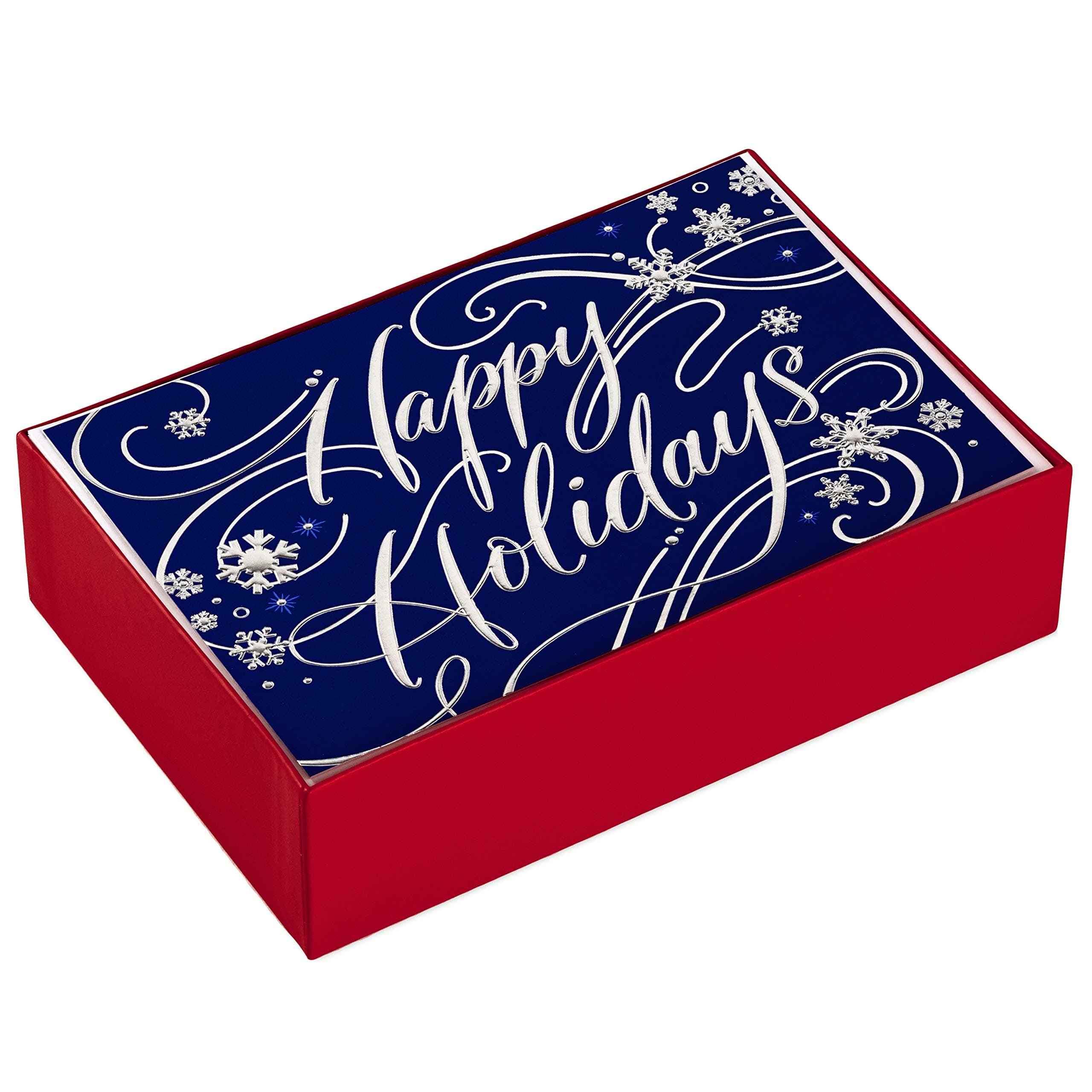 Tarjetas de Navidad Hallmark en Caja con Sobres, Felices Fiestas (40 Tarjetas Azules de Vacaciones) 40ct Tarjetas Felices Fiestas