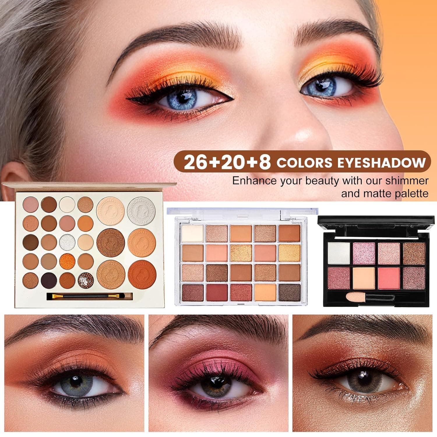 All in One Makeup Kit, Makeup Kit for Women Full Kit, Make Up Gift Set for Women, Makeup Essential Bundle Includes Foundation Eyeshadow Palette Concealer Lipstick Eyeliner Mascara Cosmetic Brush Set - Image 6