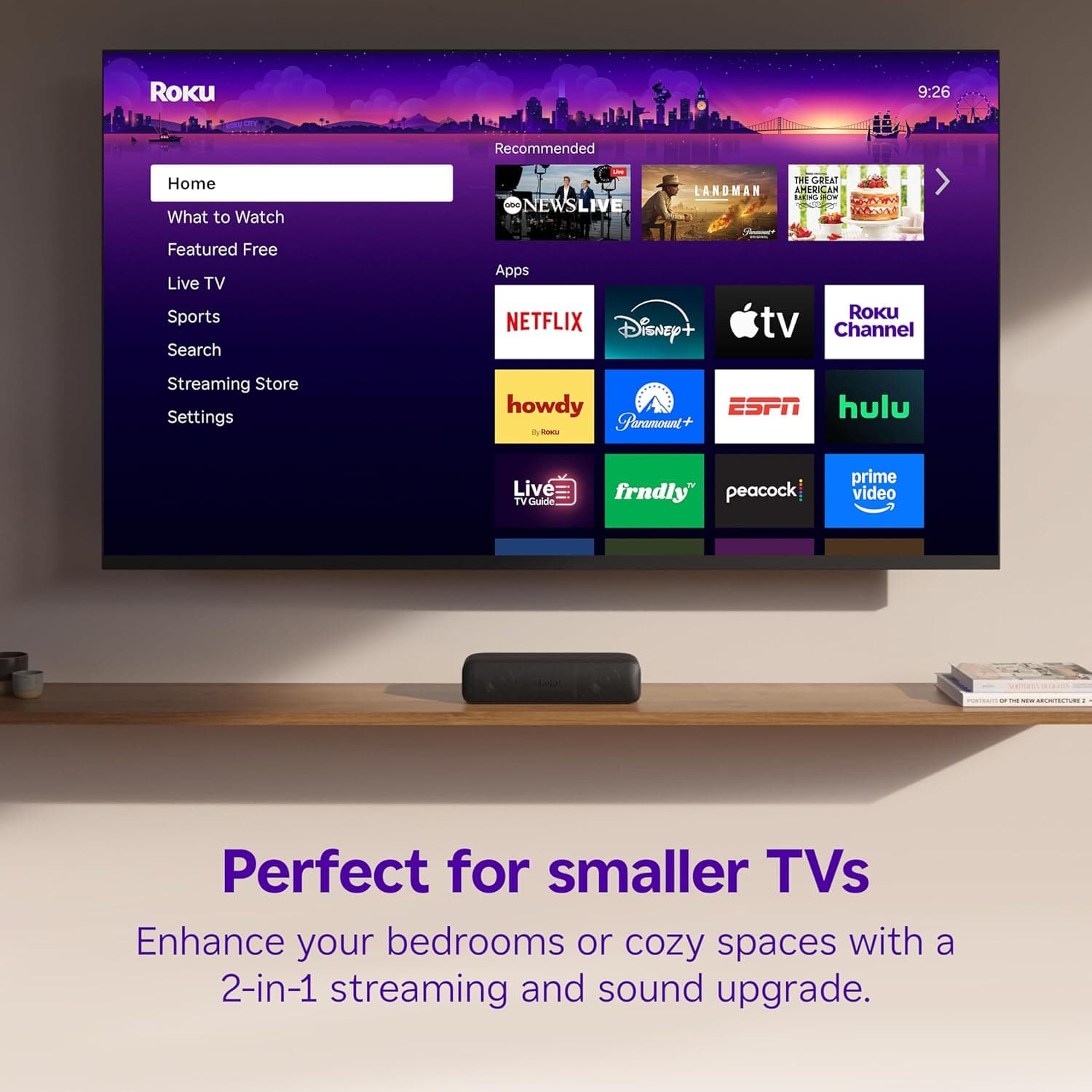 Roku Streambar SE | 2-in-1 TV Soundbar with Built-in 4K/HD/HDR Streaming, Premium Speakers, & Enhanced Speech Clarity for Crisp, Clear Dialogue - Quick Guided Simple Setup without Wireless Bass - Image 8
