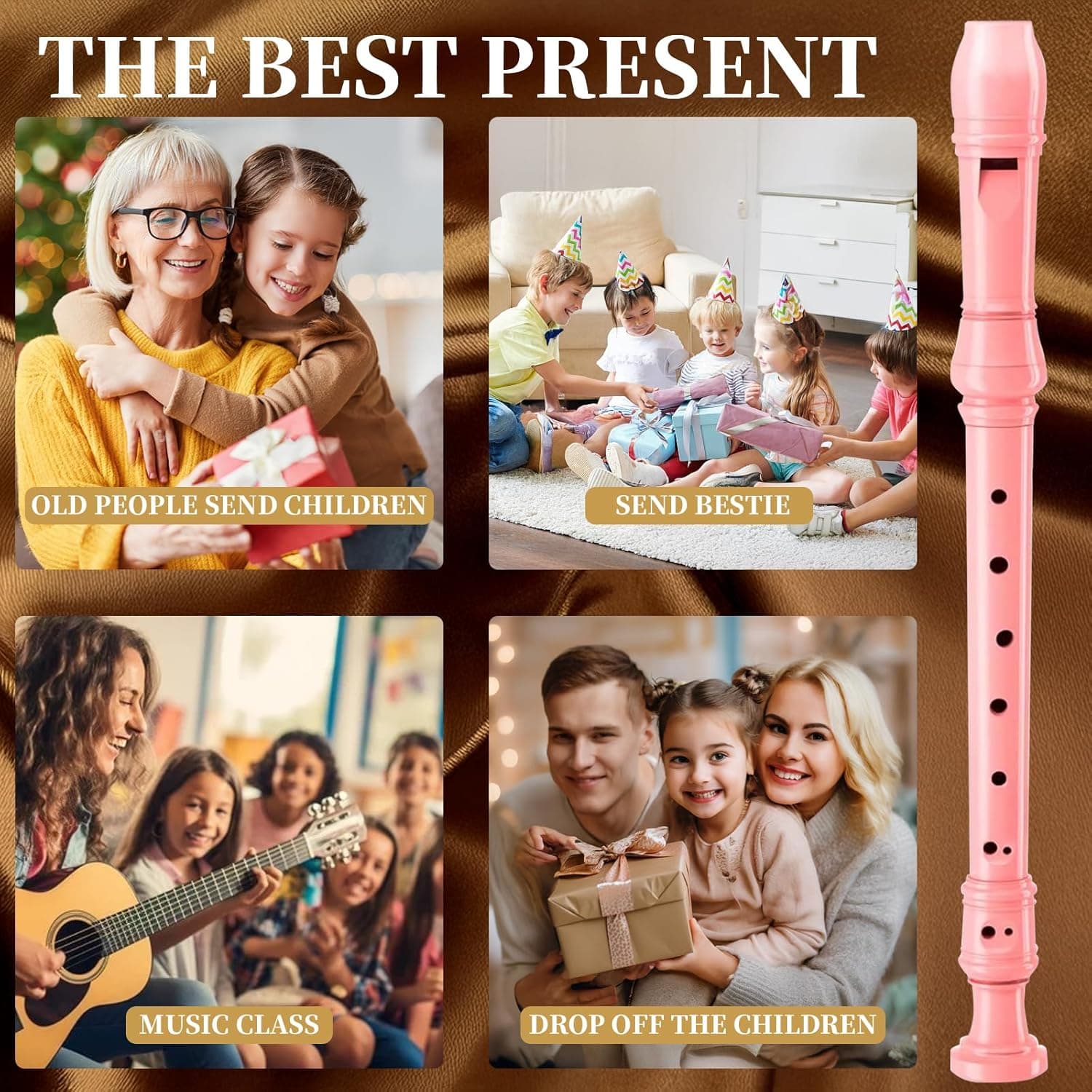Soprano Recorder for Kids Beginners, German Fingering, C Key, 3 Piece with Cleaning Rod, Bag, Fingering Chart (Pink)… Peony Pink - Image 7
