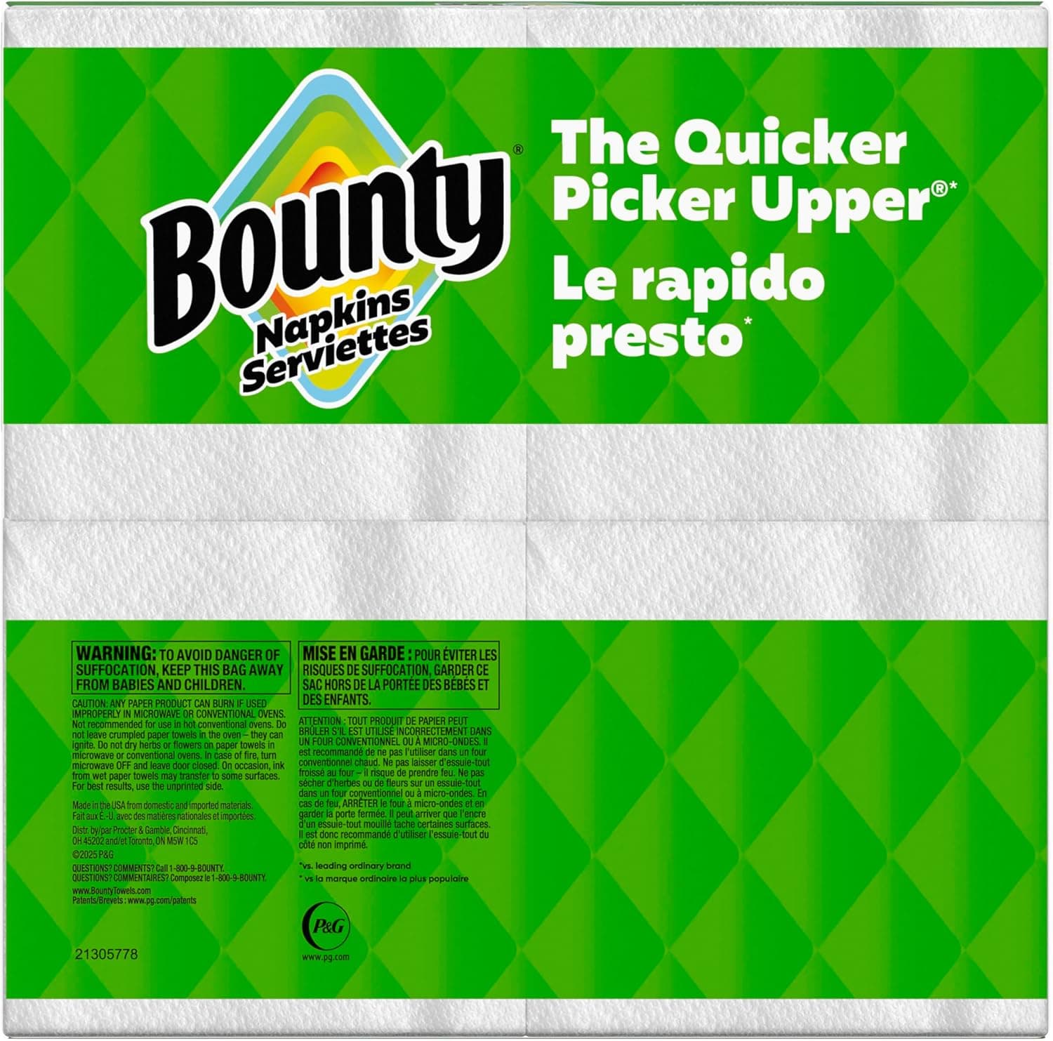 Bounty Paper Napkins, White, 400 Count 400 Count White - Image 12