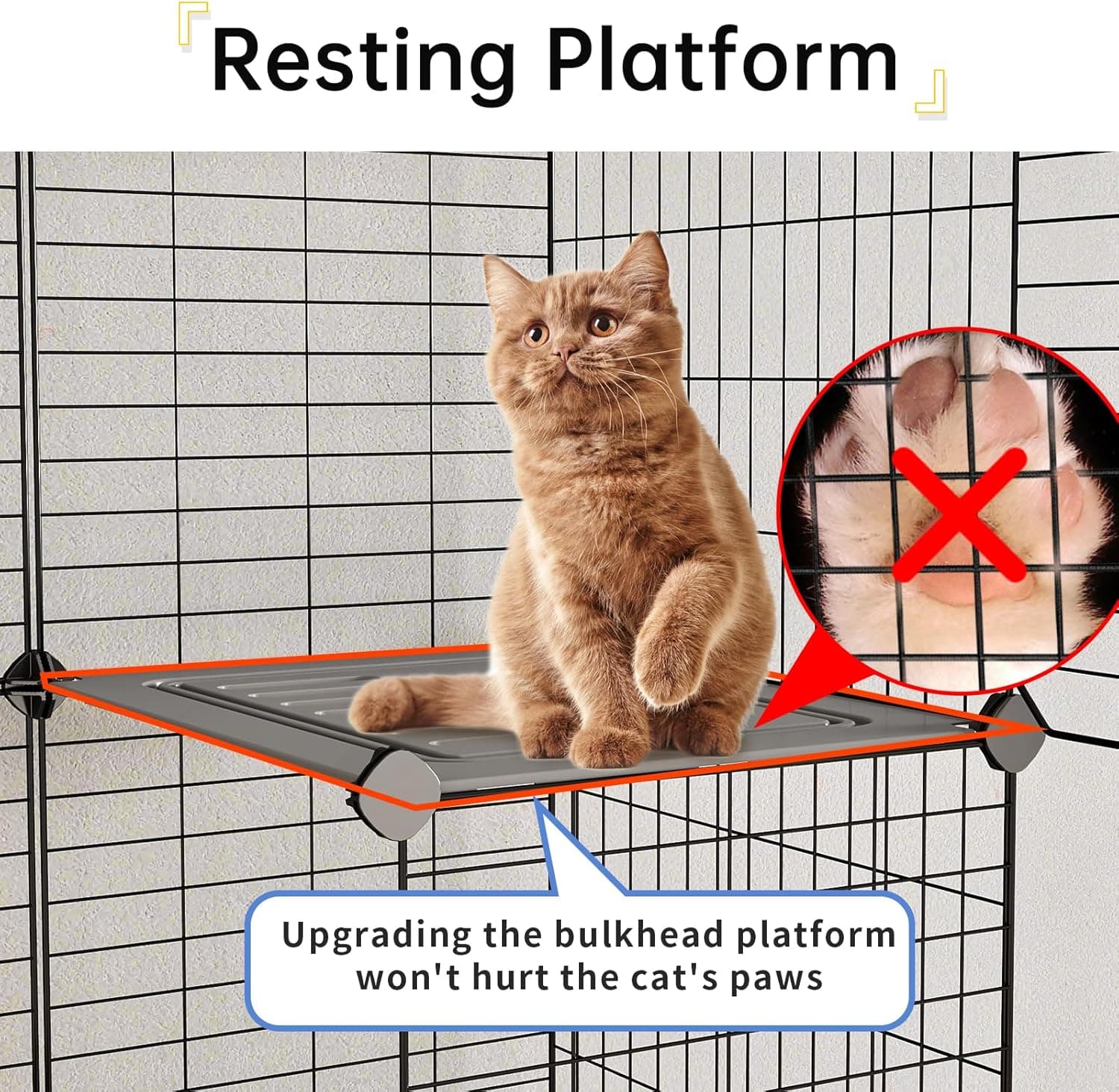 Oneluck Cat Cage Indoor with Litter Box 3-Tier DIY Cat Playpen Detachable Metal Wire Kennel Crate Large Exercise Place Ideal for 1-2 Kitten 28L x 18W x 41H - Image 5